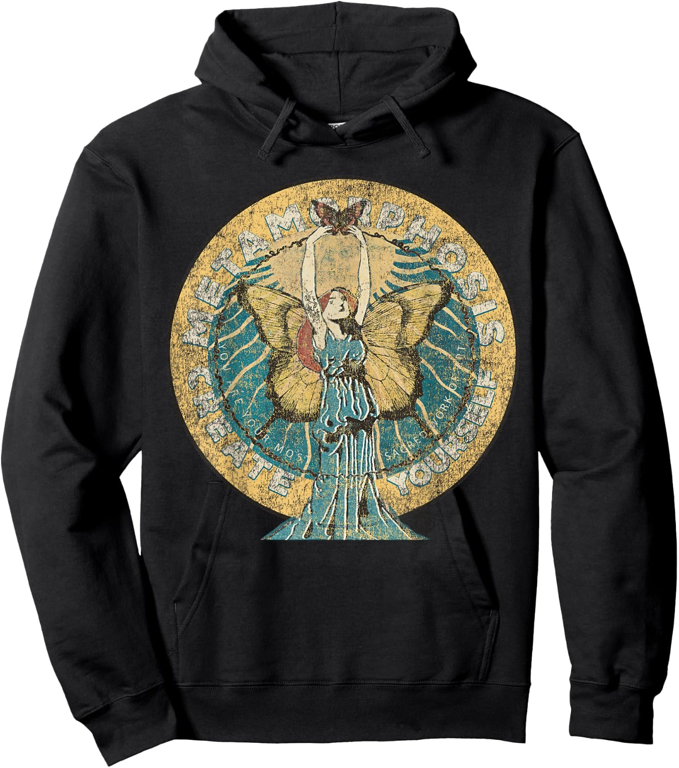 Metamorphosis - Butterfly - Create Yourself - Inspirational Hoodie - Hoodie | Black