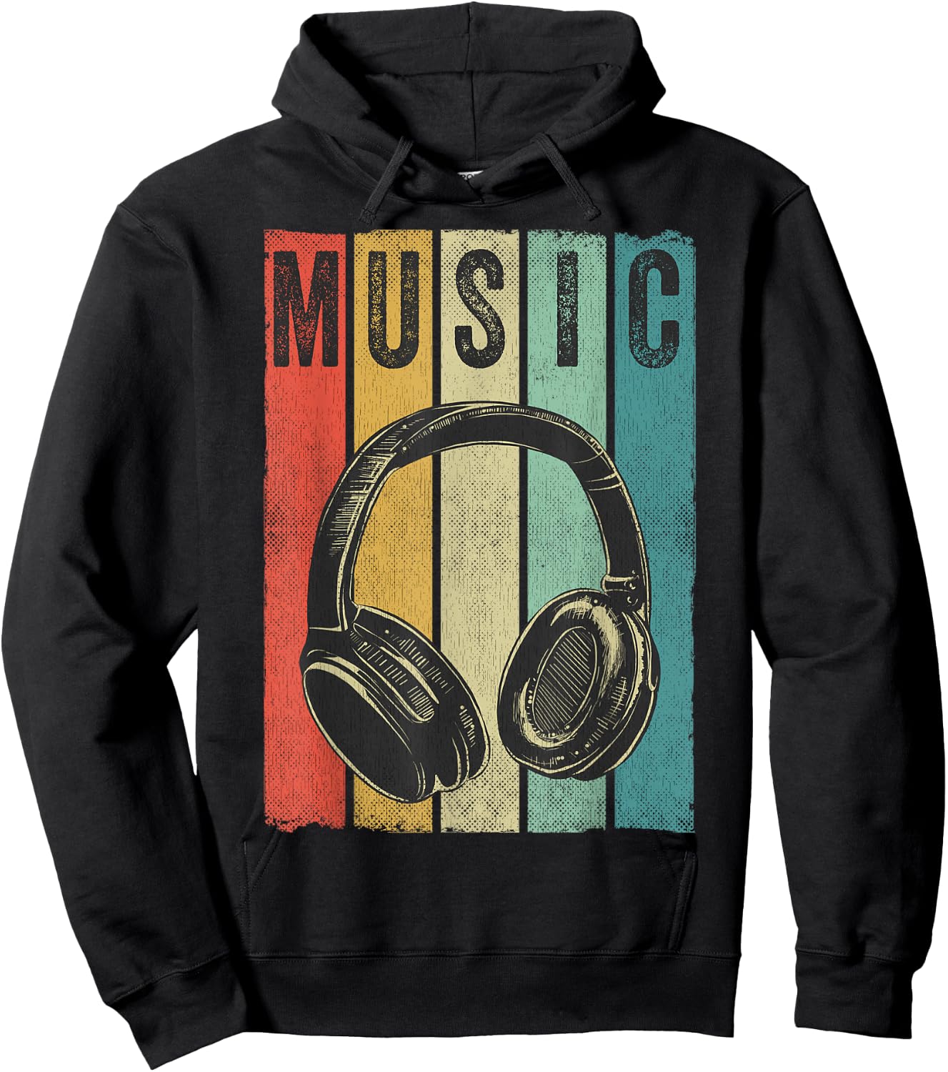 Electronic Music Lover DJ Gift Vintage Retro Headphones Small Hoodie - Hoodie | Black