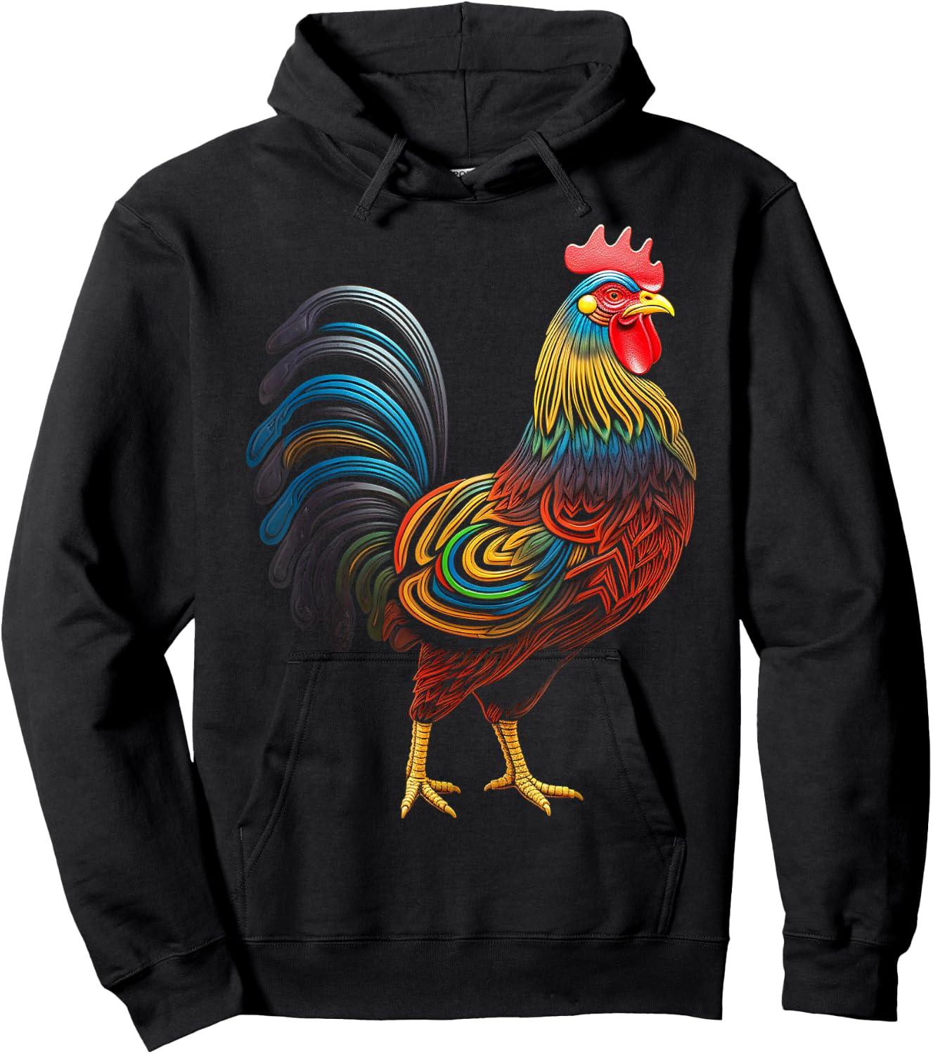 Chicken Abstract Colorful Art Animal Graphic Chicken Hoodie - Hoodie | Black