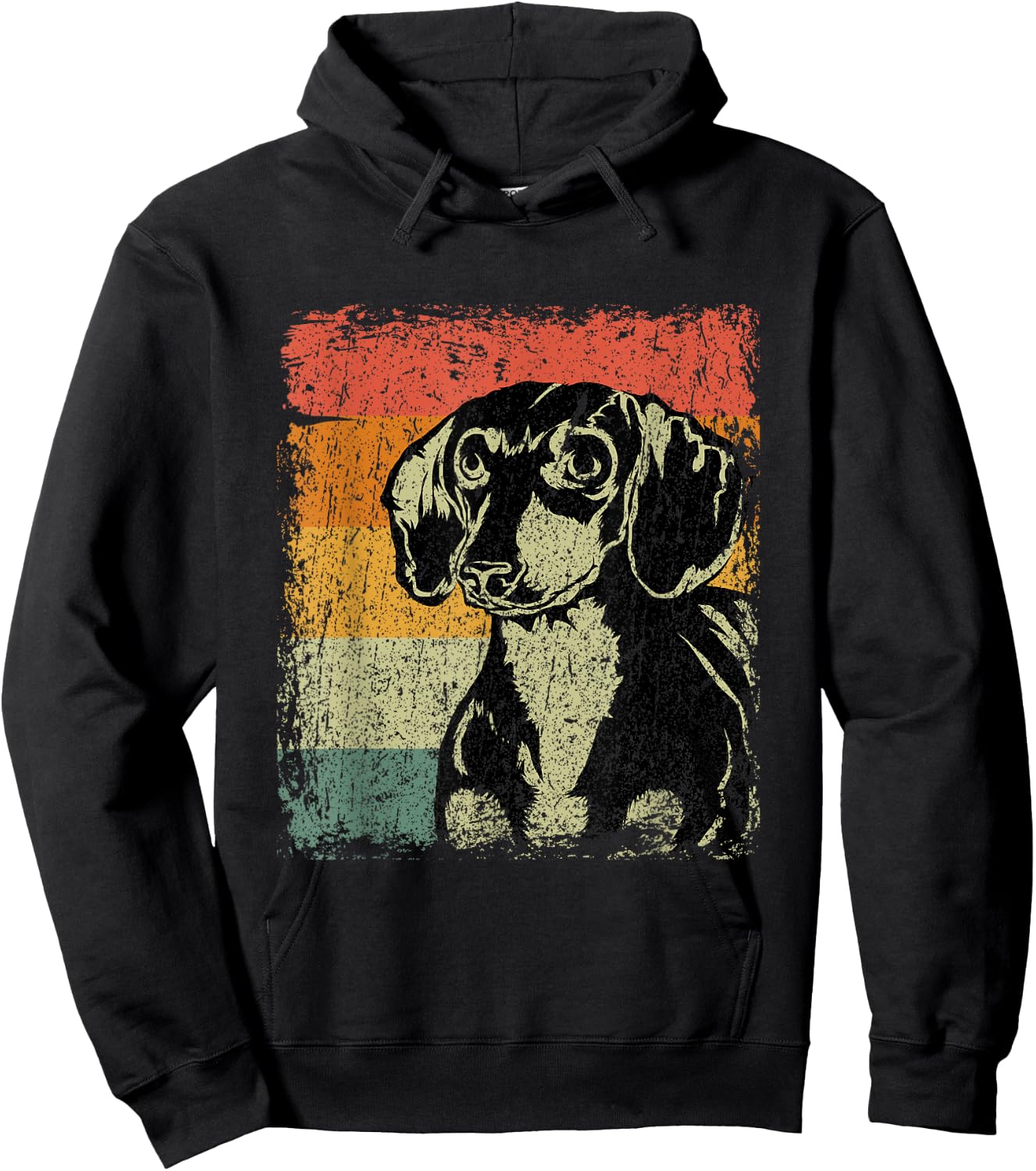 Retro Doxie Wiener Dog Gift Vintage Dachshund Men Women Kids Hoodie - Hoodie | Black