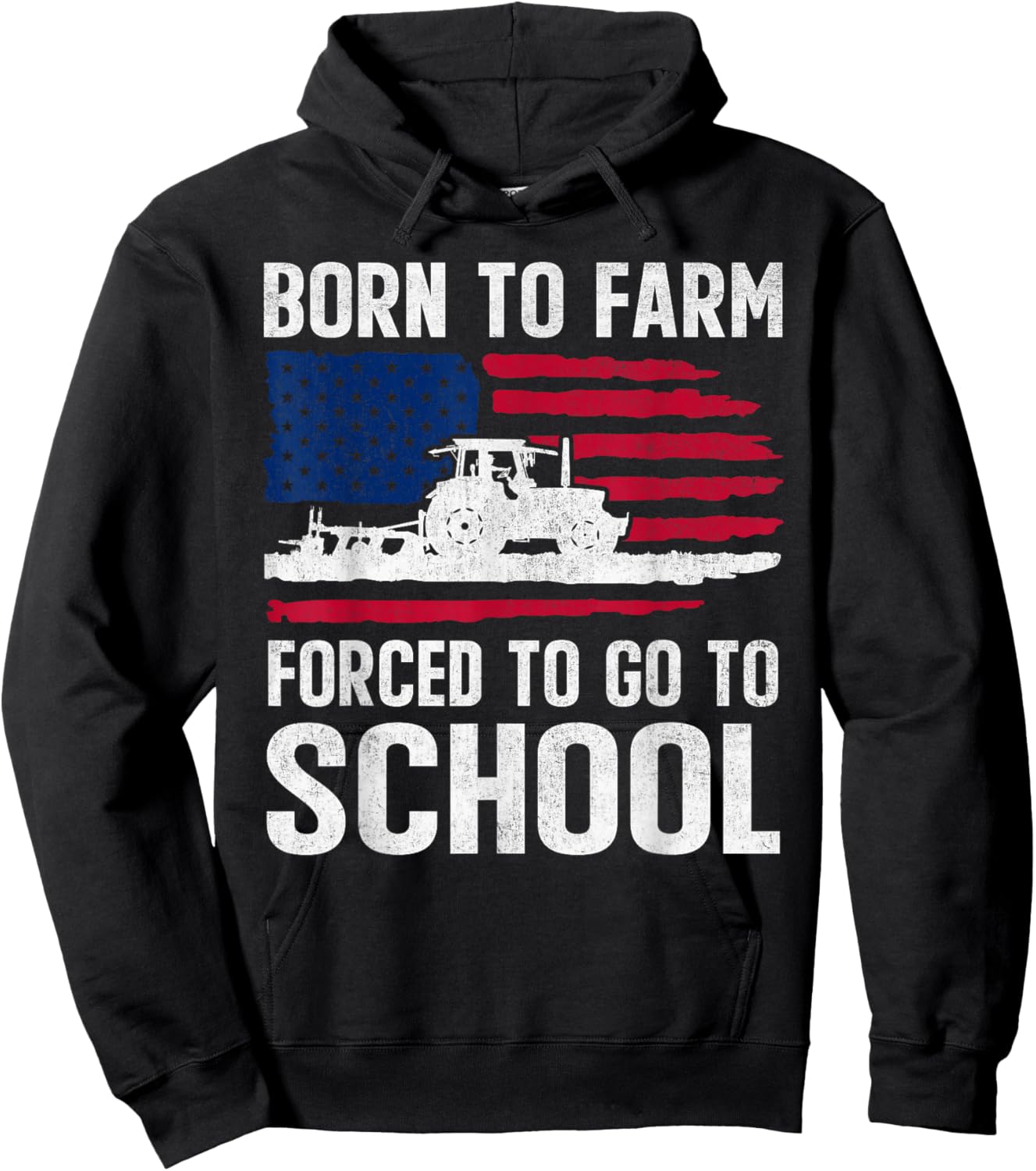 Born To Farm Forced To Go To School Farmer Back to School Hoodie - Hoodie | Black