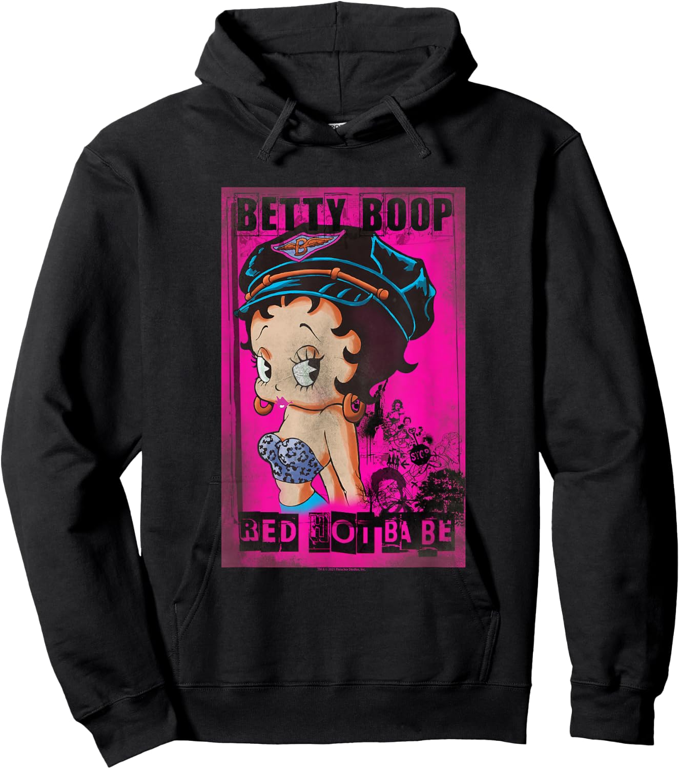 Betty Boop Red Hot Biker Betty Hoodie - Hoodie | Black