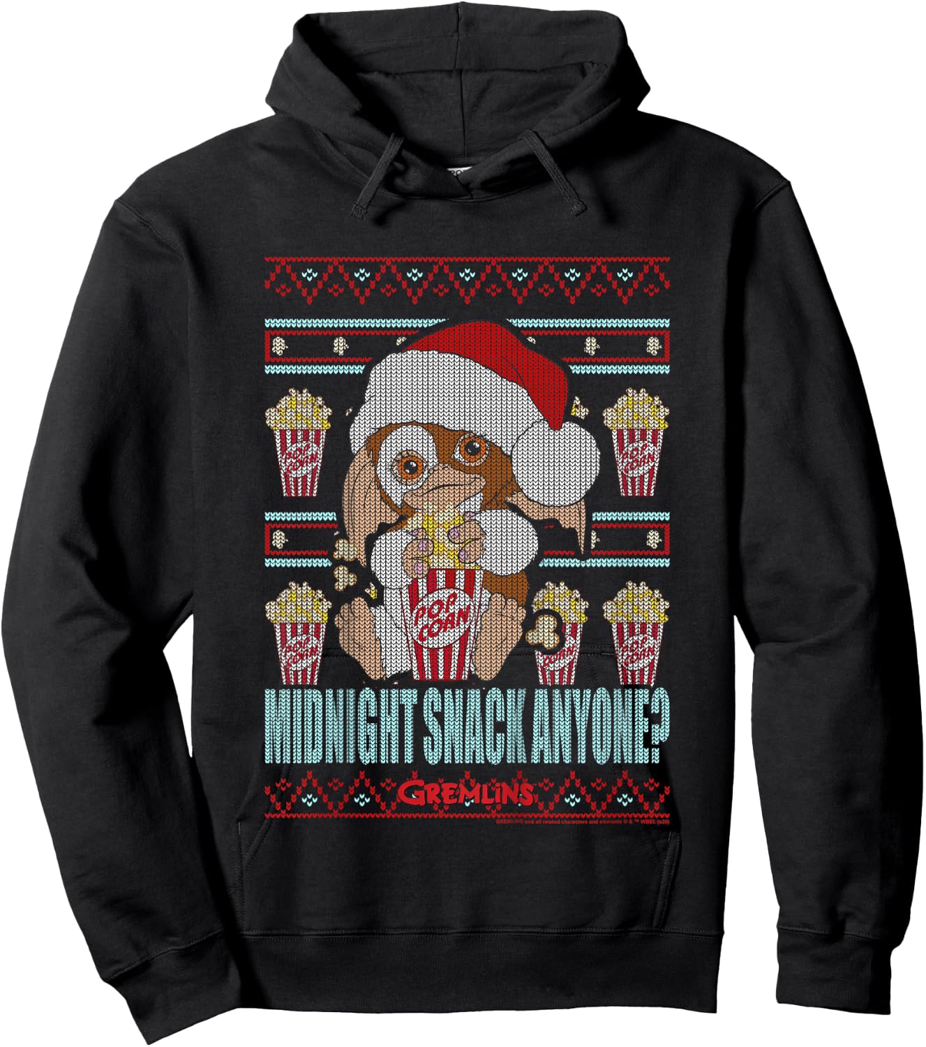 Kids Gremlins Christmas Midnight Snack Anyone Ugly Sweater Hoodie - Hoodie | Black