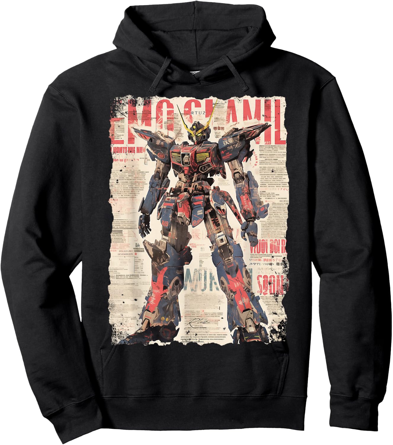 Hip Hop Y2K Vintage Hipster Edgy Urban Streetwear Robot Hoodie - Hoodie | Black