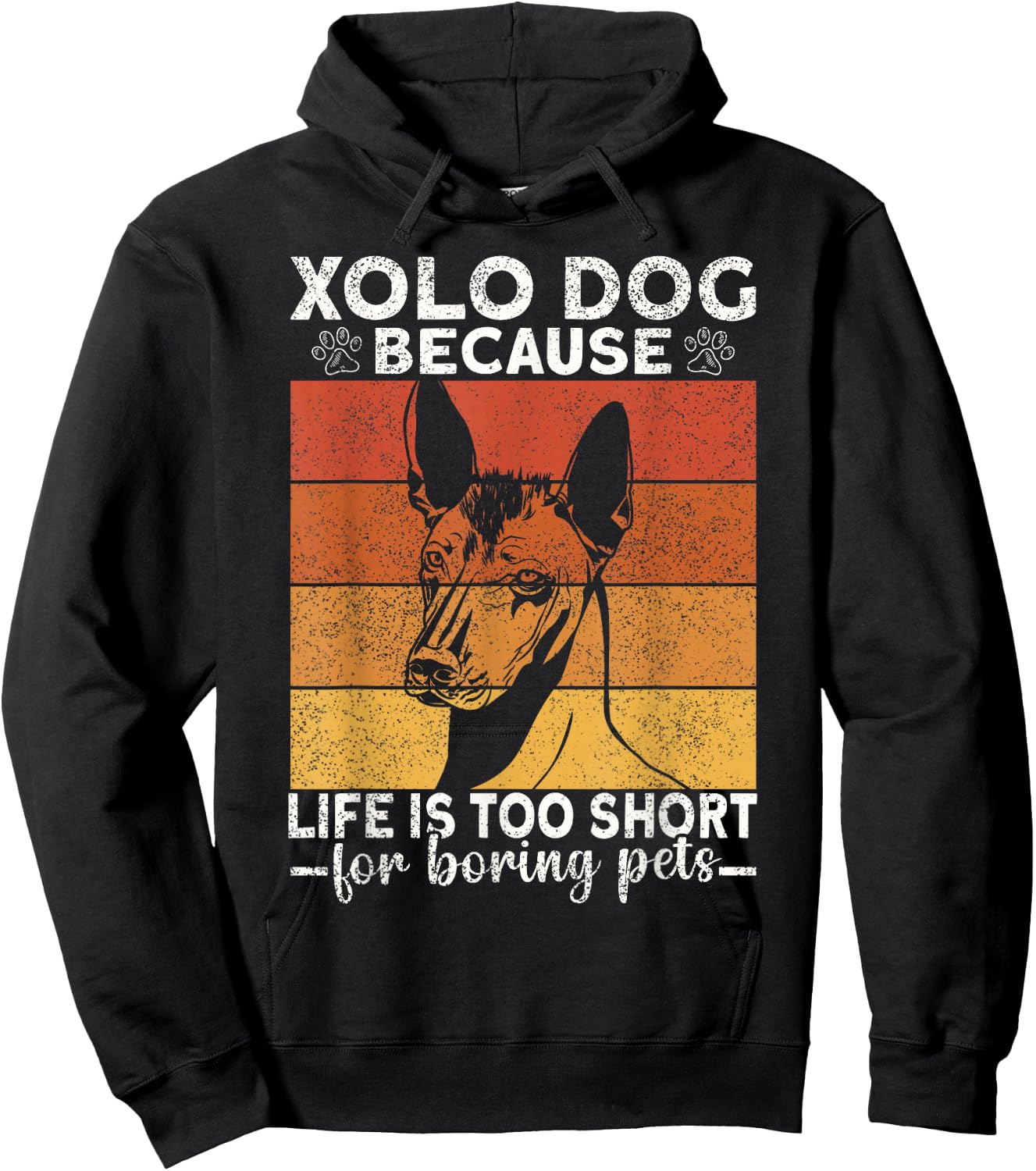 Xolo Dog Mexican Hairless Coated Lover Puppy Xoloitzcuintli Hoodie - Hoodie | Black