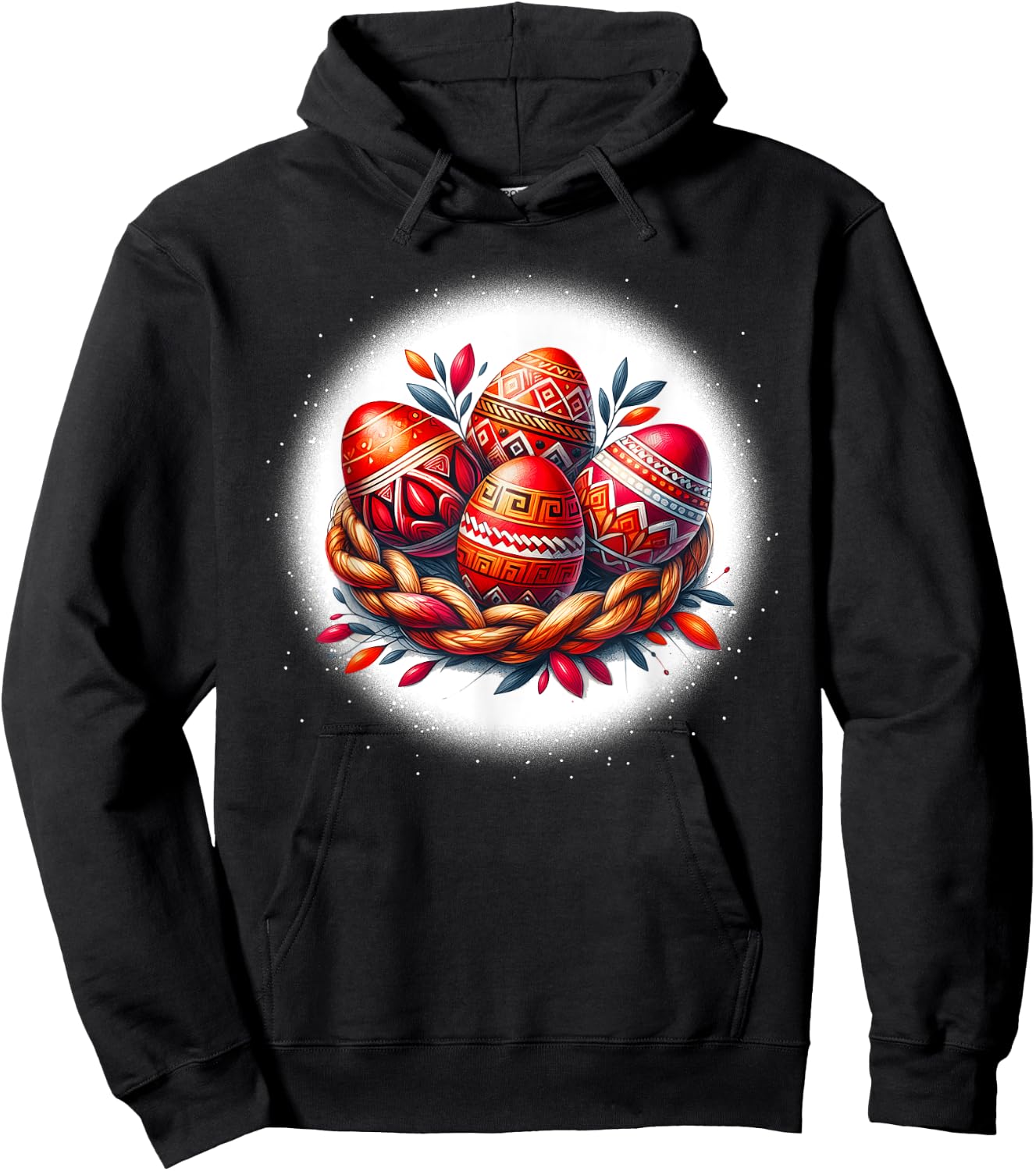 Christ is Risen Greek Russian Eastern Orthodox Pascha Cross Hoodie - Hoodie | Black