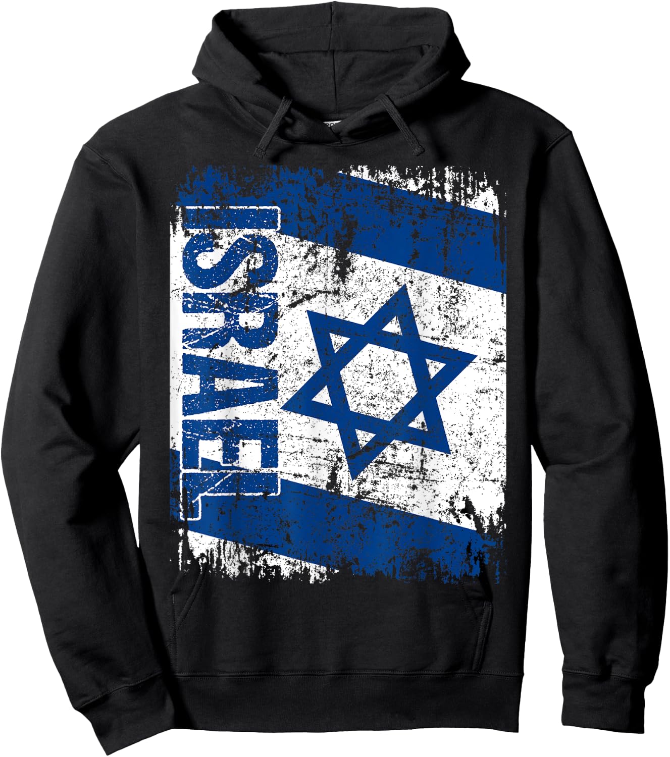ISRAEL Flag Vintage Distressed ISRAEL Hoodie - Hoodie | Black