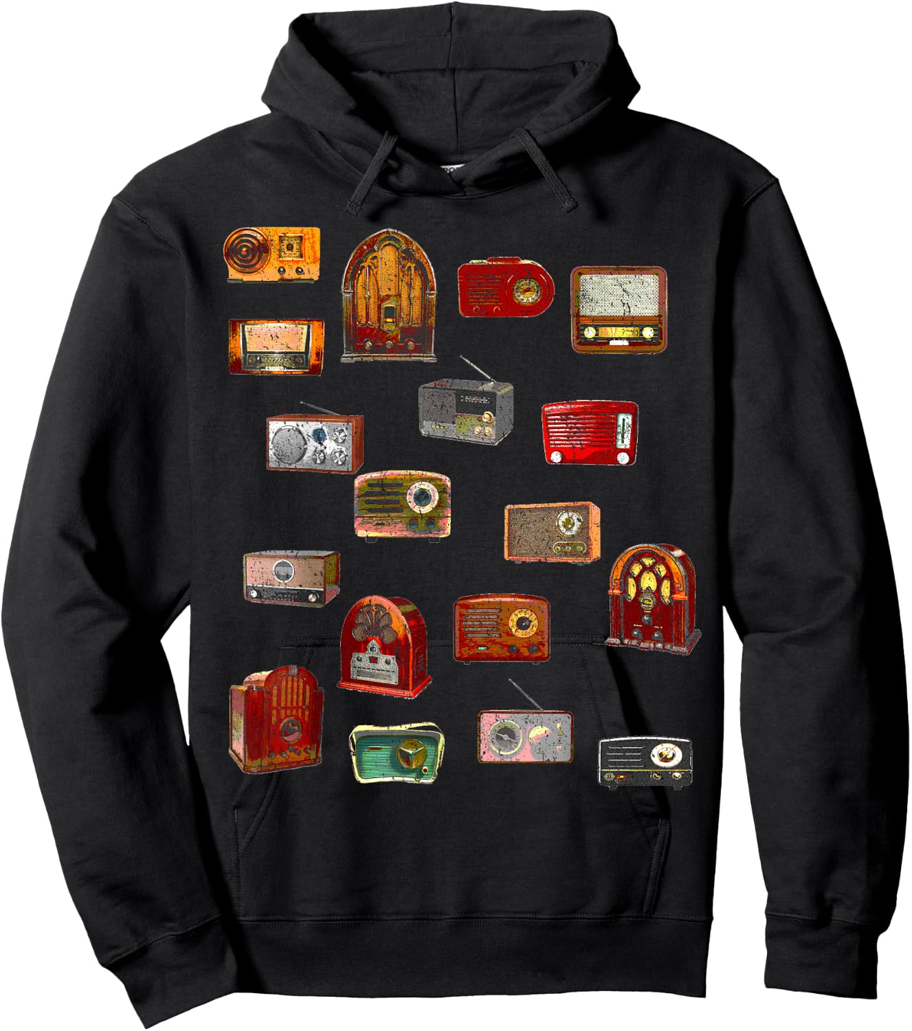 Funny Sheldon Nerdy Vintage Retro Antique Radio Geek Gift Hoodie - Hoodie | Black