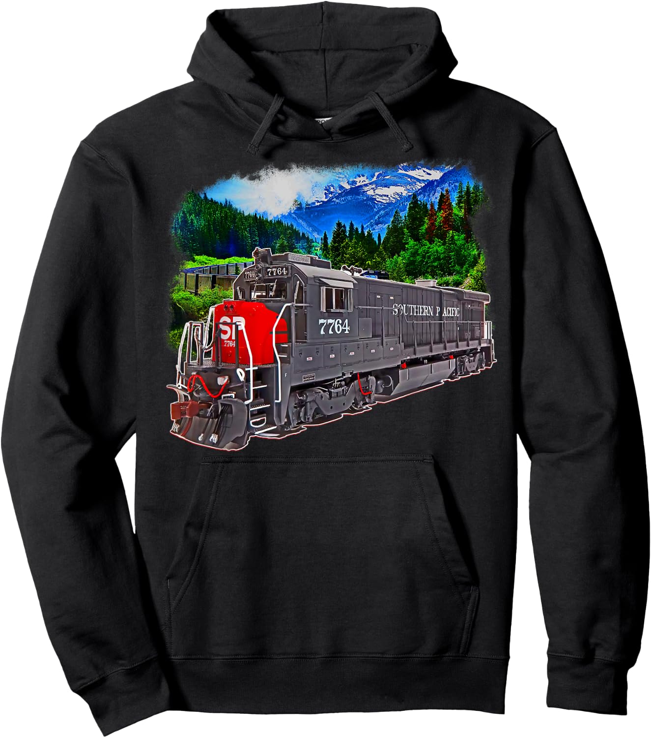 Southern Pacific Engine Train Hoodie - Hoodie | Black