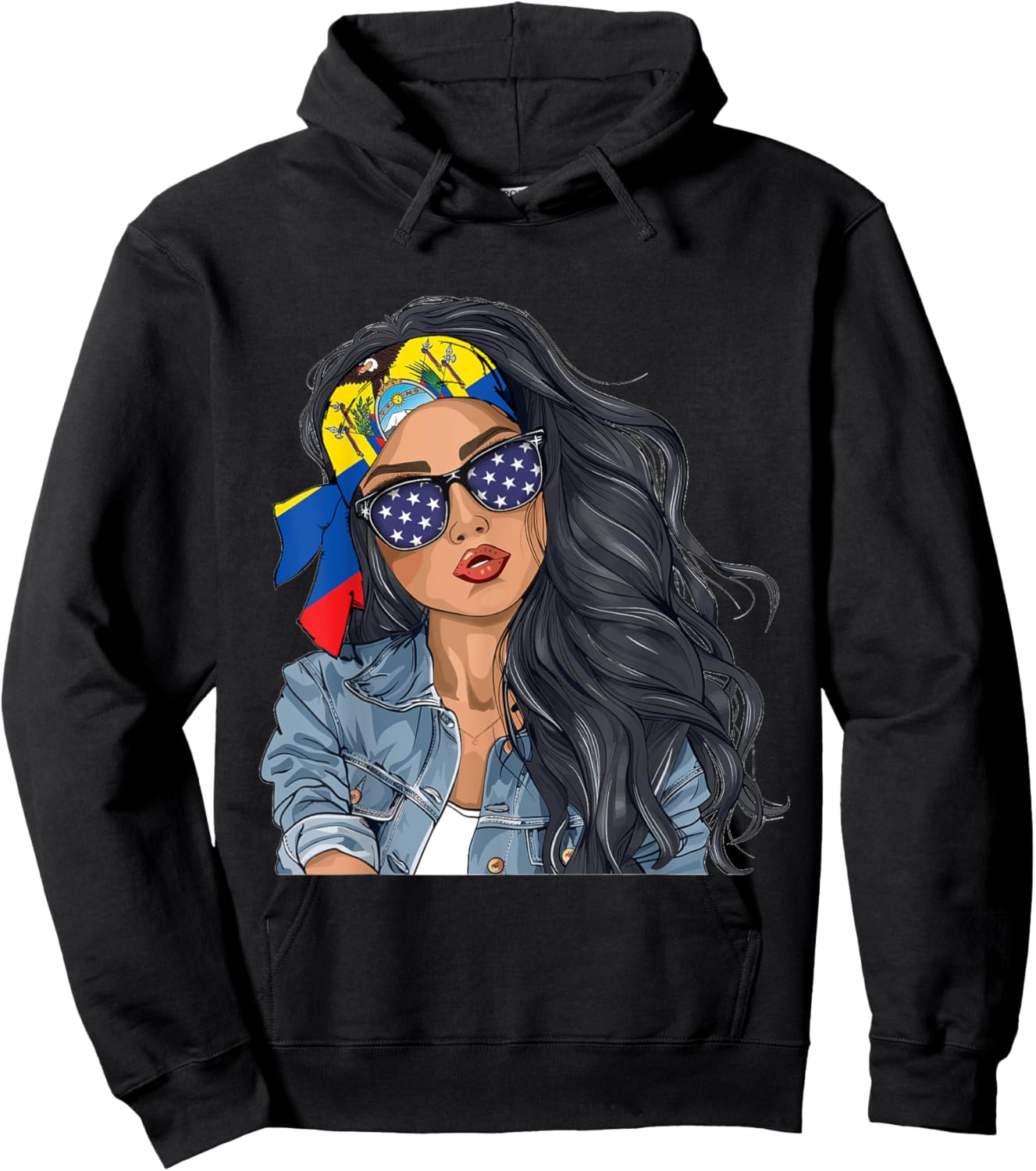 Ecuadorian Woman Products Flag Uniform American Ecuador Hoodie - Hoodie | Black