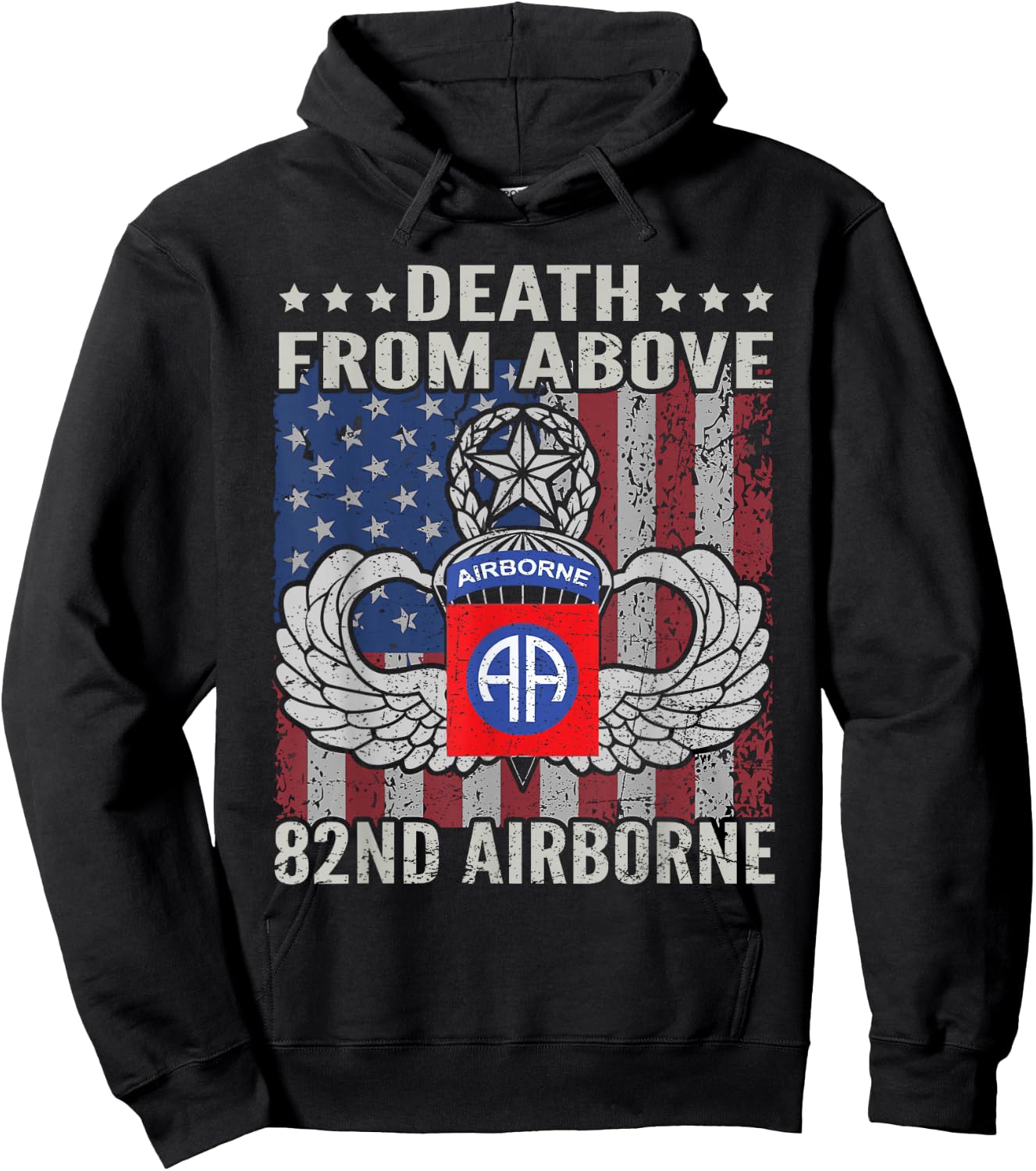 Death From Above 82nd Airborne Division Veteran Hoodie - Hoodie | Black