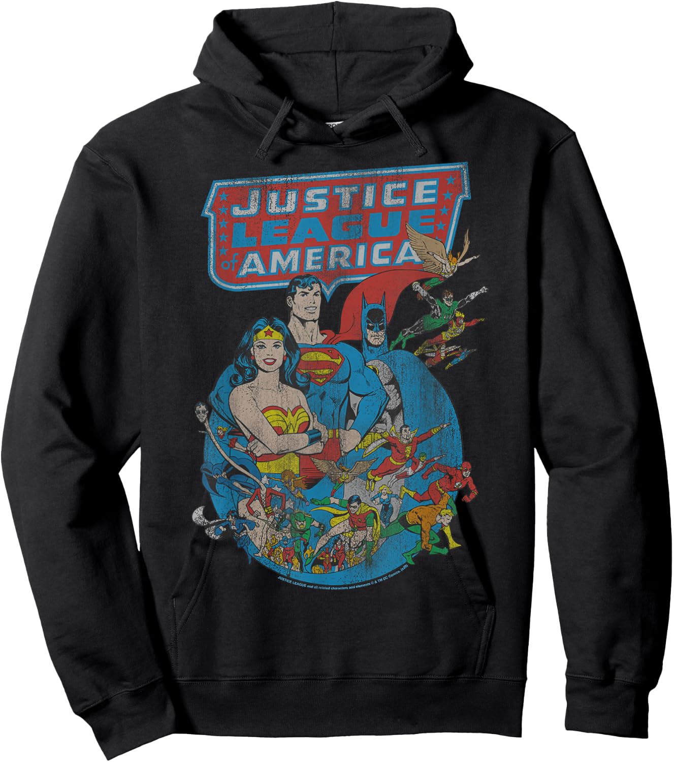 DC Comics Justice League Retro Poster Hoodie - Hoodie | Black
