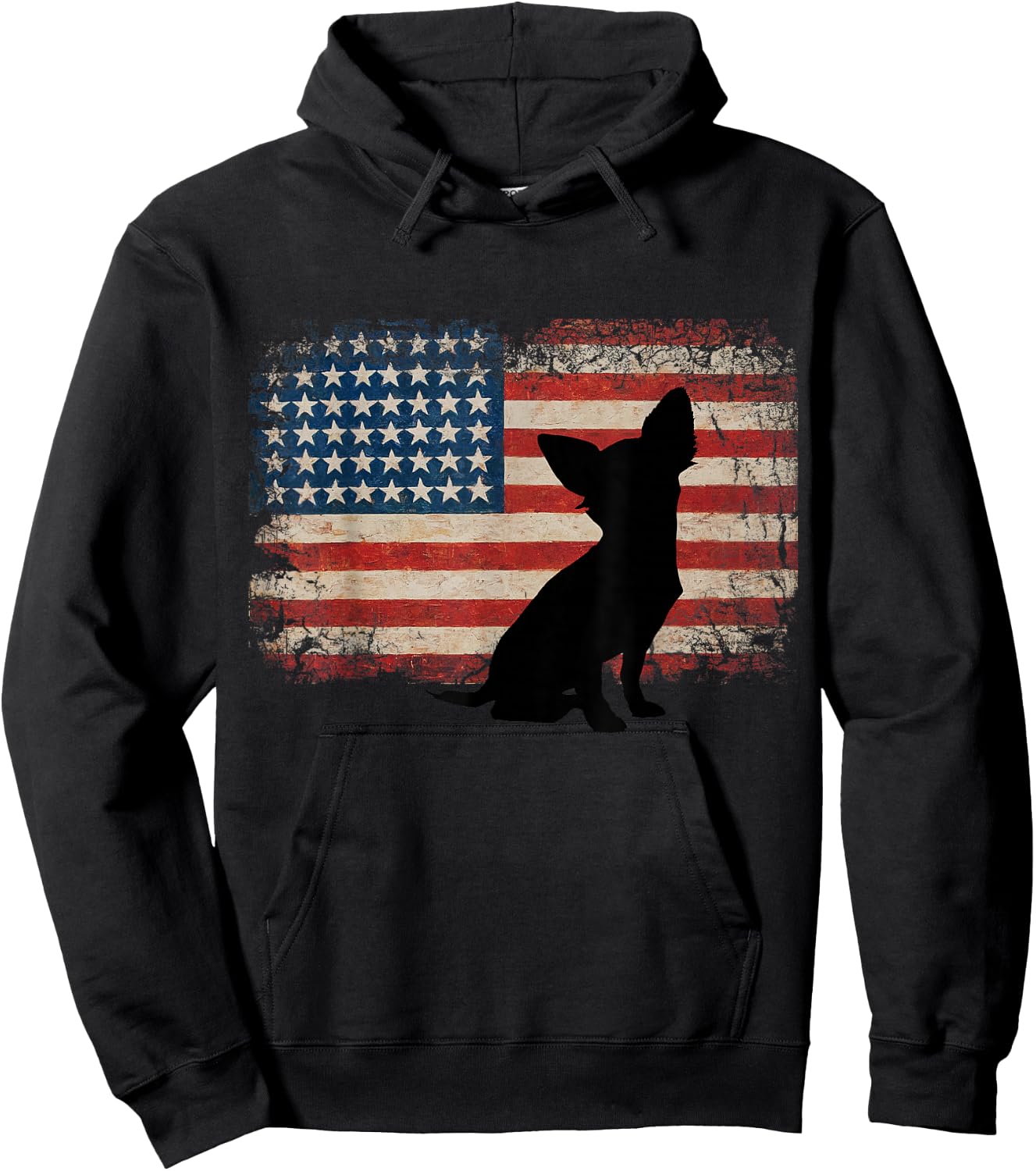 Chihuahua American Flag Love Chihuahua USA Flag Hoodie - Hoodie | Black