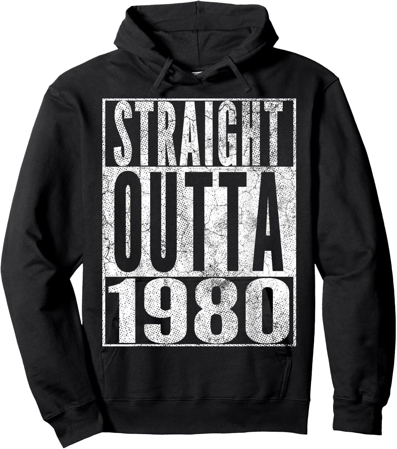 Straight Outta 1980 45th Birthday Gift Shirt 45 Years Old Hoodie - Hoodie | Black