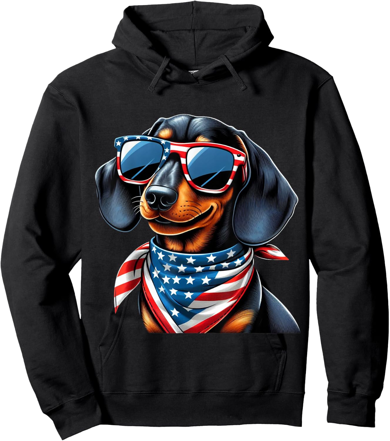Dachshund 4th of July Dog Men Women Kids Boys Girls Children Hoodie - Hoodie | Black