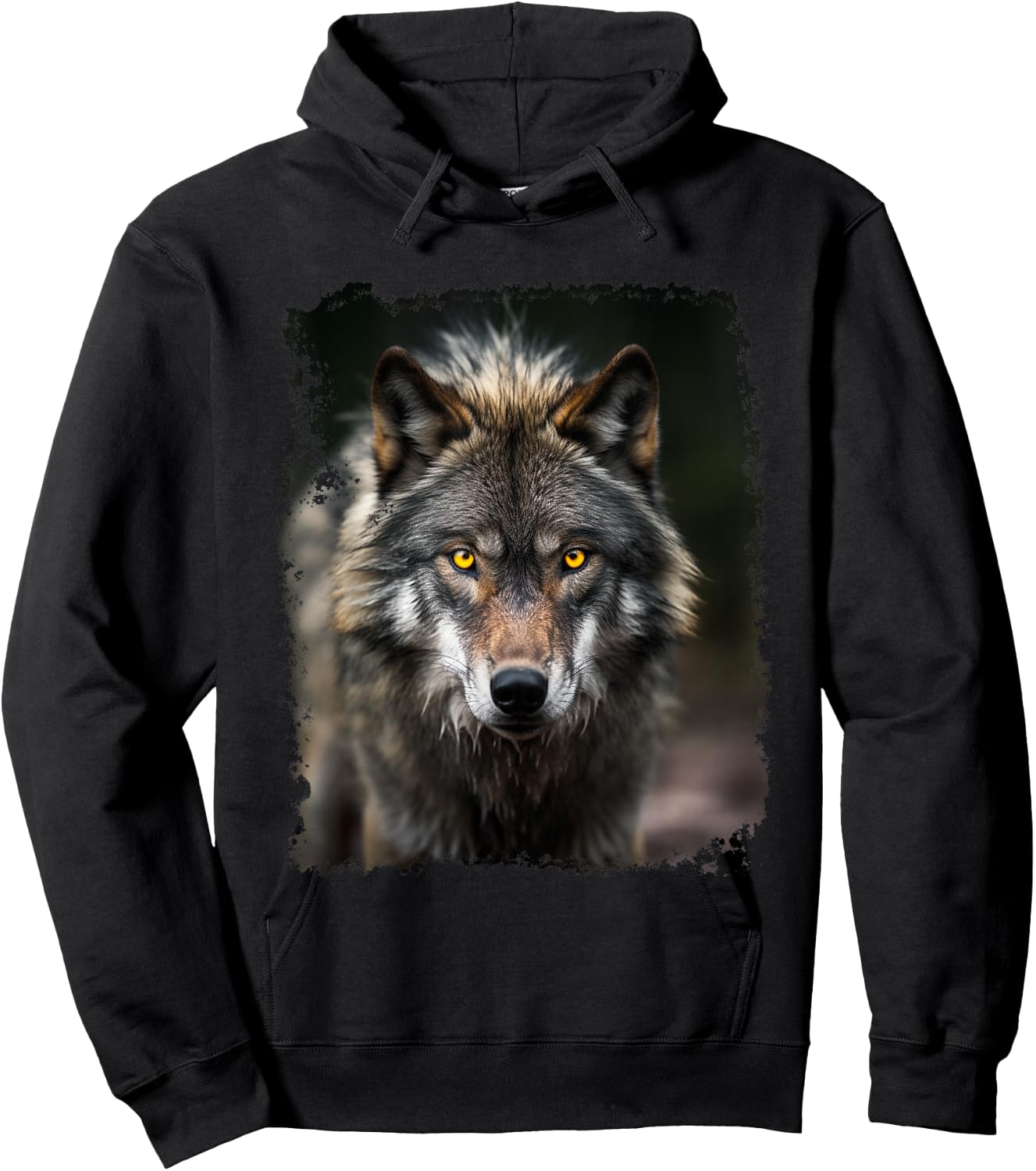 Noah&Friends Vintage Wolf , Black, Small, Short Sleeve Hoodie - Hoodie | Black
