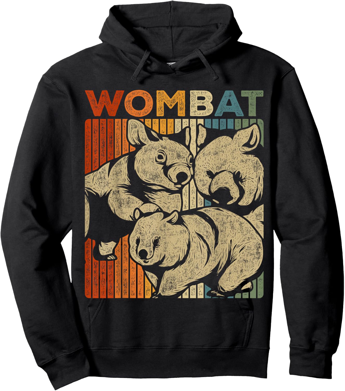 Retro Wombat Hoodie - Hoodie | Black