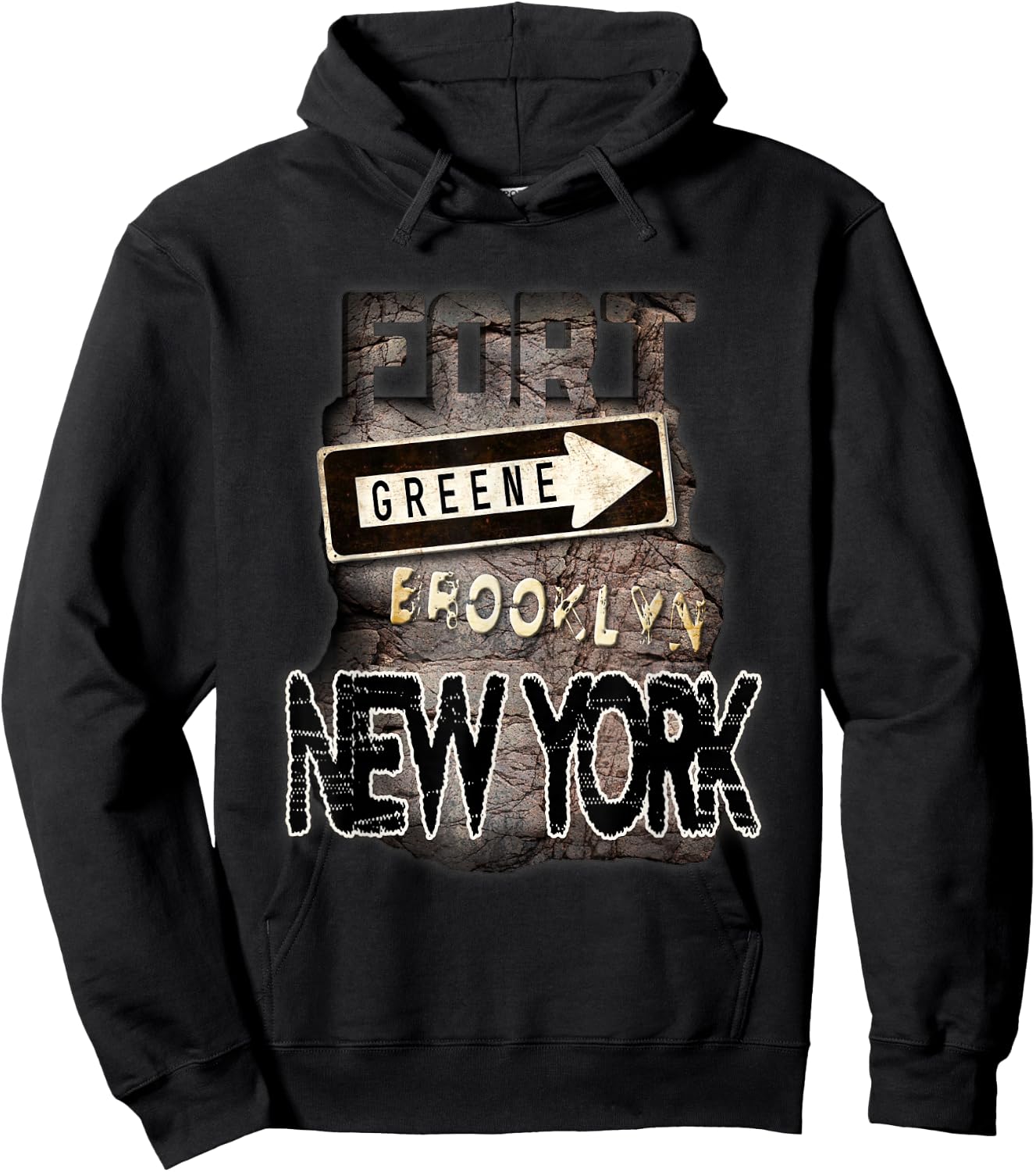 Fort Greene Brooklyn New York Graphic Art Hoodie - Hoodie | Black