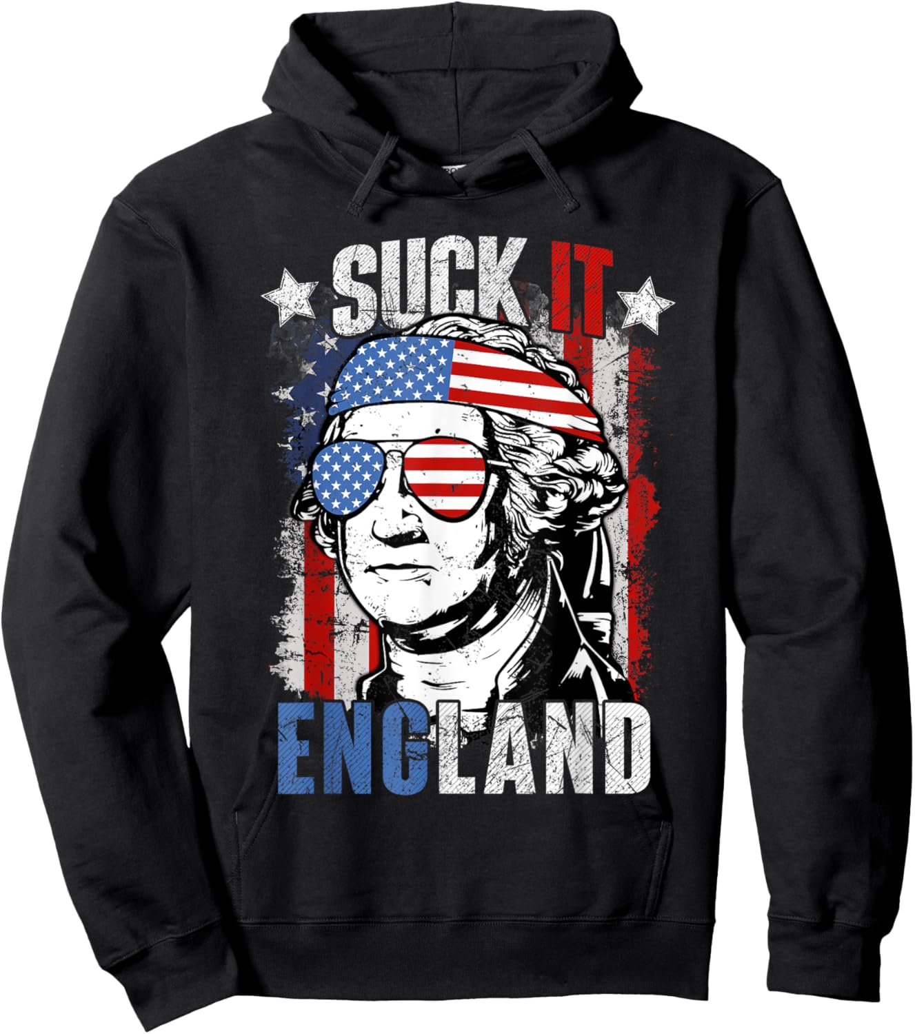 Suck It England American Flag Freedom Patriotic 4th Of July Hoodie - Hoodie | Black