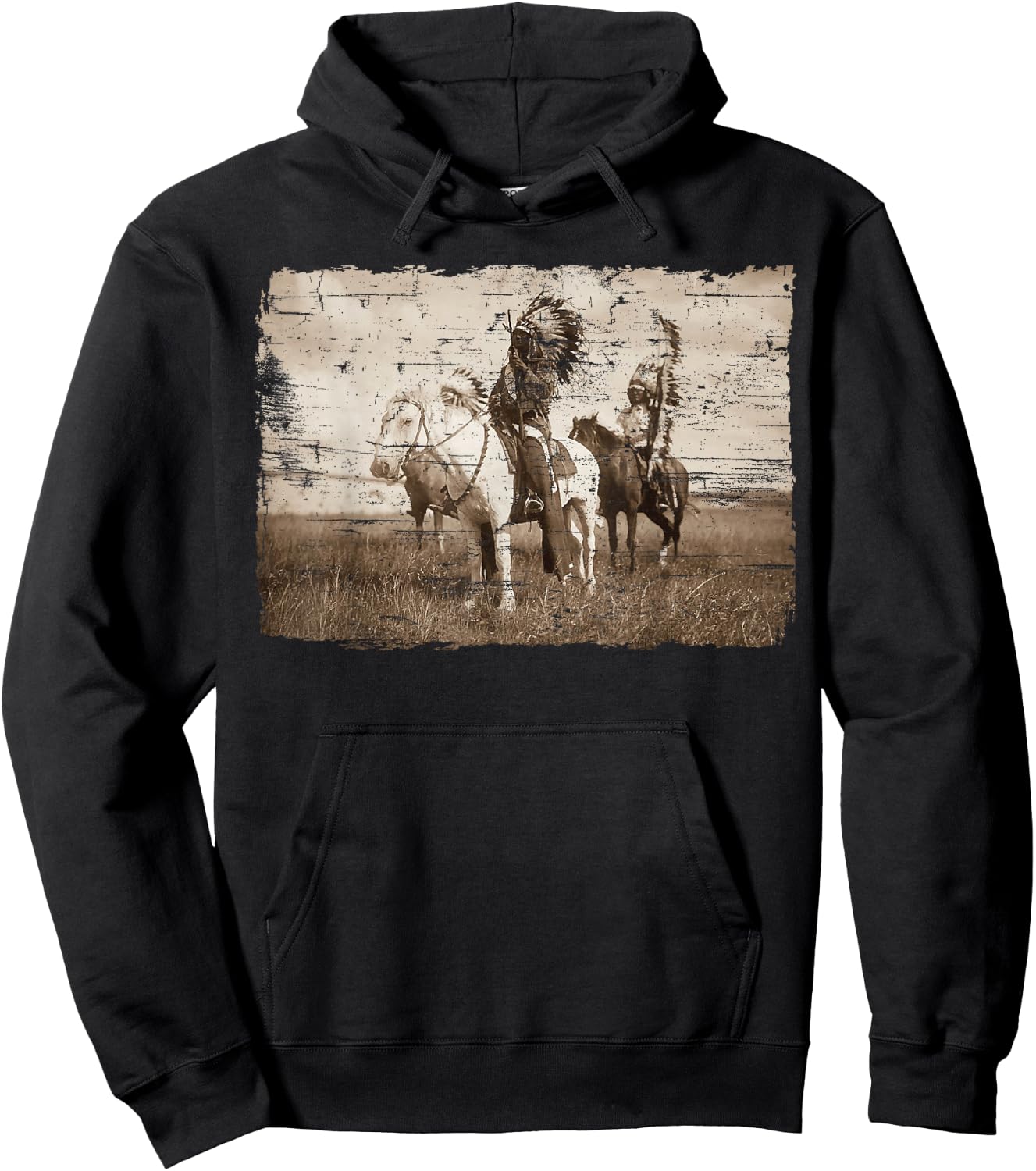 Native American Chief Head Indians Warbonnets Headdress Hoodie - Hoodie | Black
