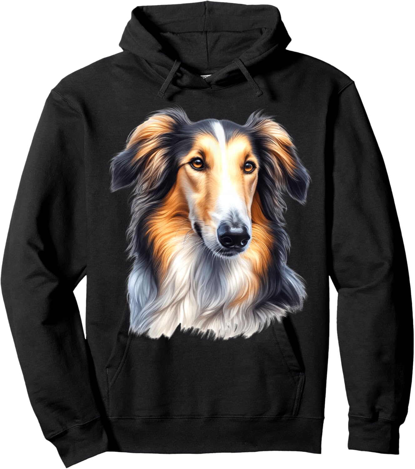 Borzoi Dog Portrait Hoodie - Hoodie | Black