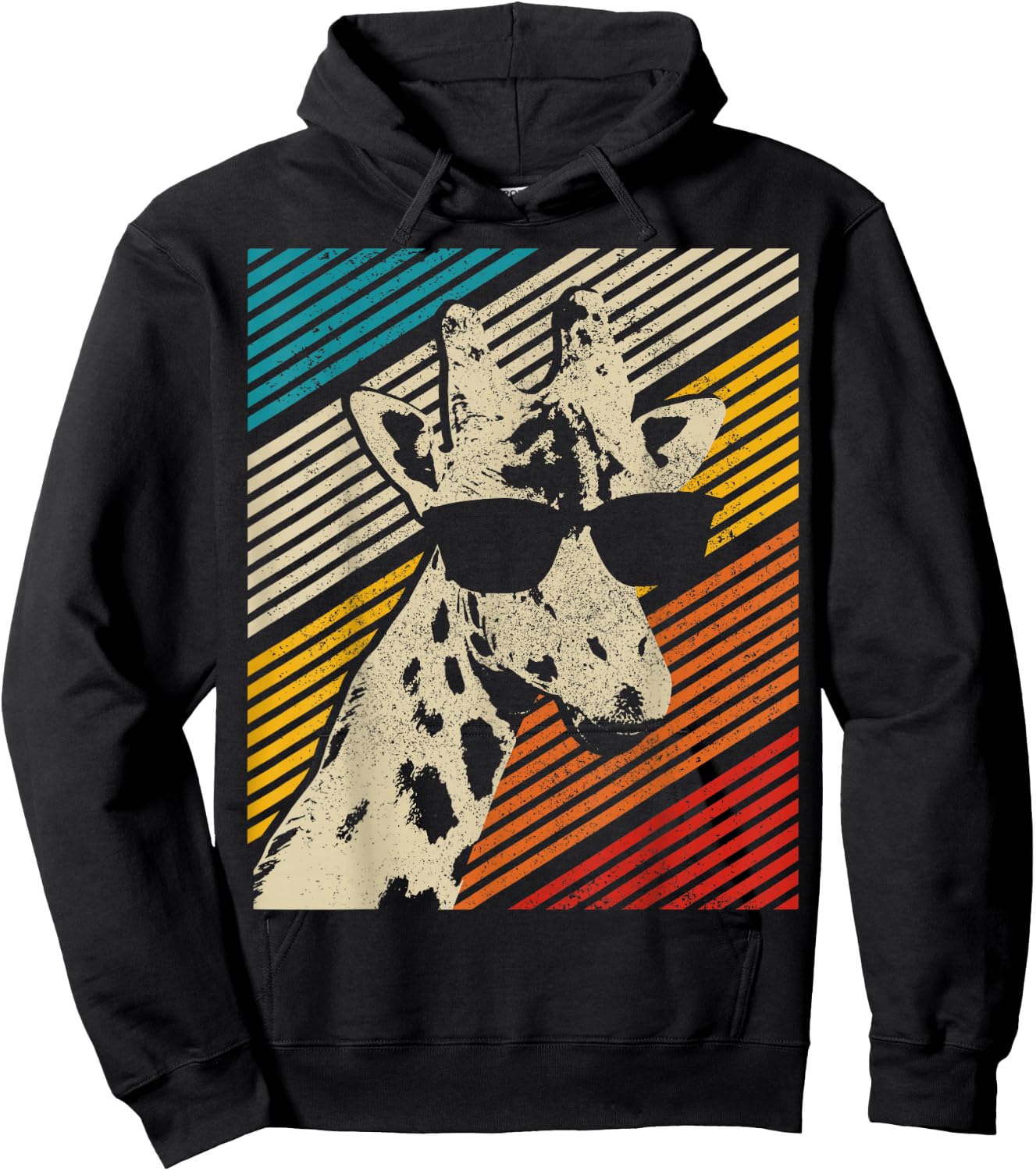 Giraffe Vintage Sunglasses Funny Gift Hoodie - Hoodie | Black