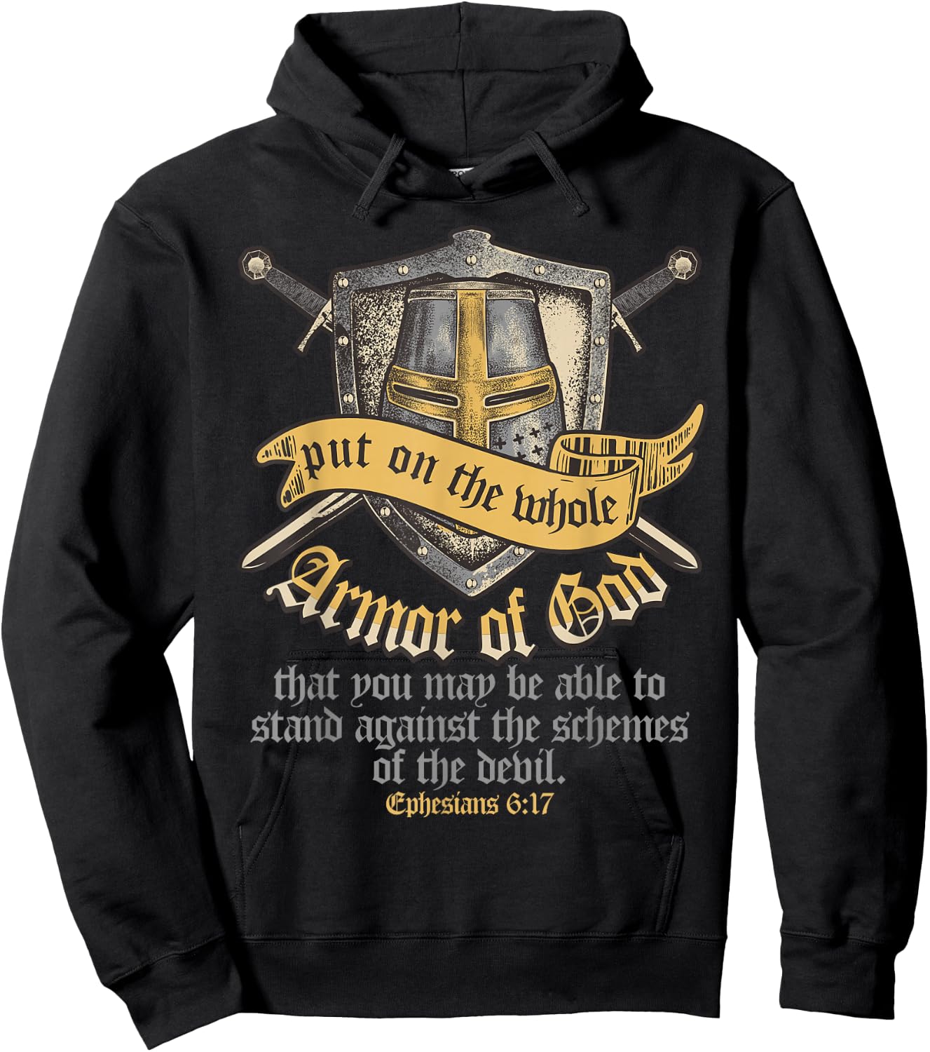 Armor Of God Ephesians 6:17 Bible Verse Christian Hoodie - Hoodie | Black