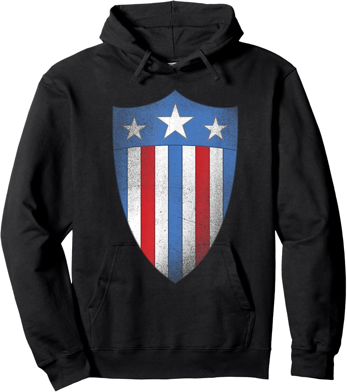 Marvel Captain America OG Distressed Shield Hoodie - Hoodie | Black