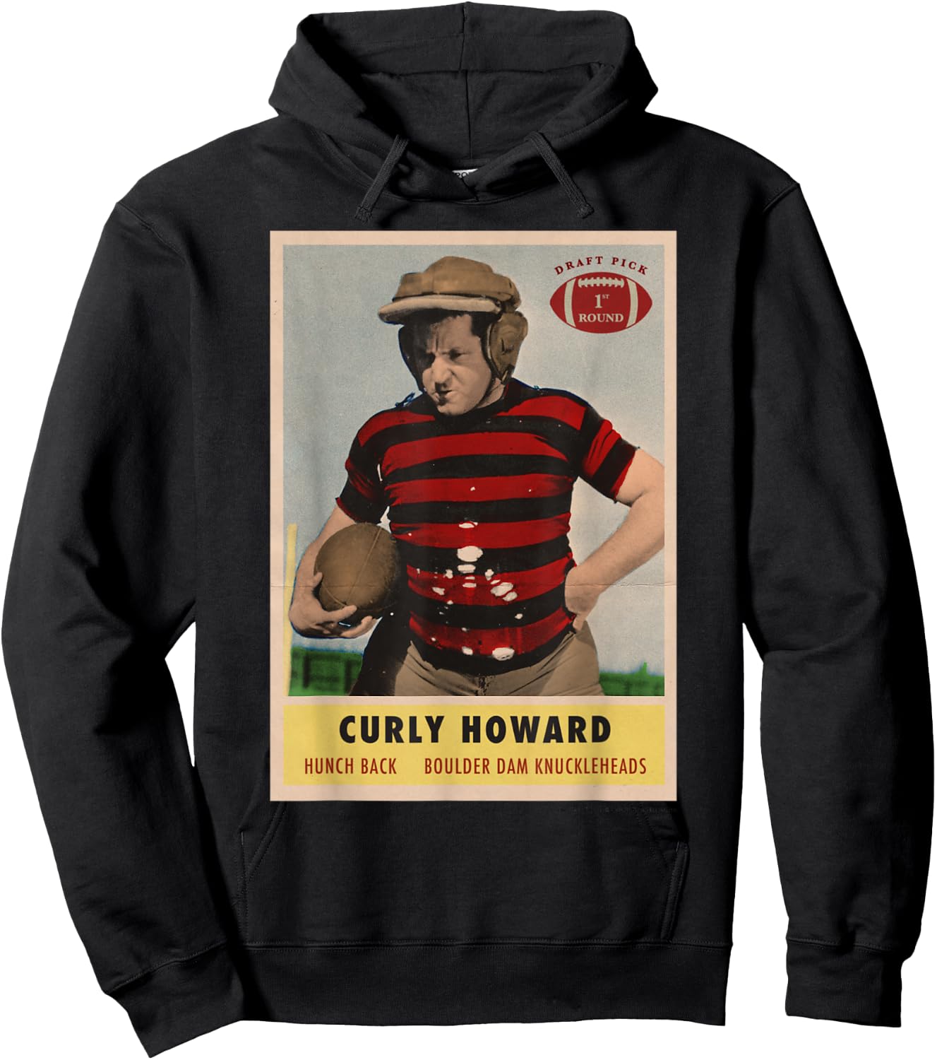 Curly - Knuckleheads Football Card Hoodie - Hoodie | Black