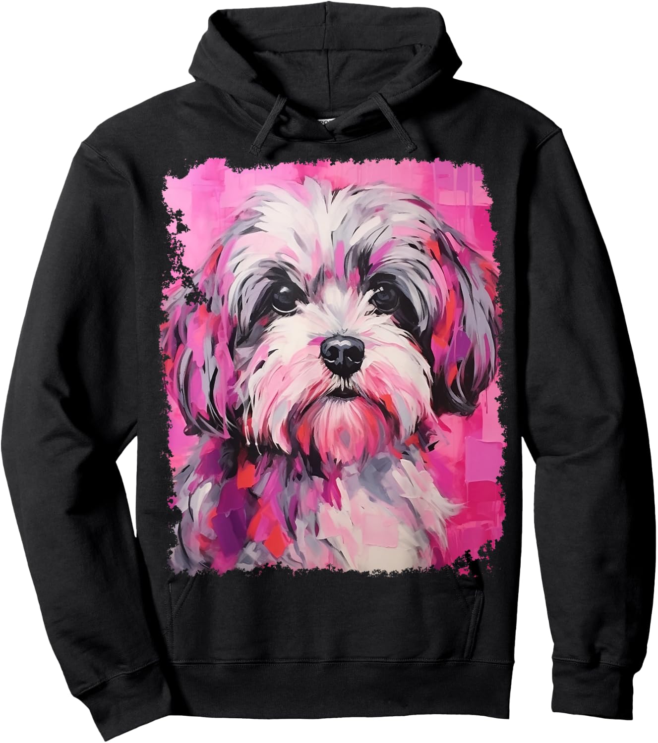 Dog Shih Tzu Pink Women Girls Kids Hoodie - Hoodie | Black