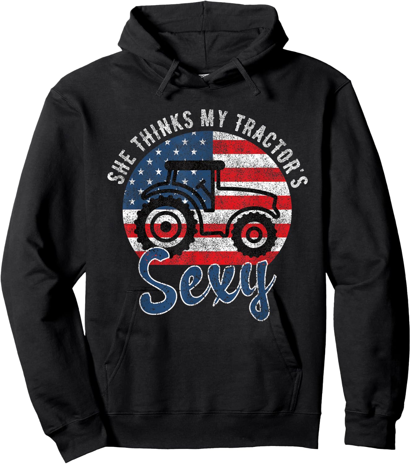 She Thinks My Tractors Sexy for Tractor Driver Hoodie - Hoodie | Black