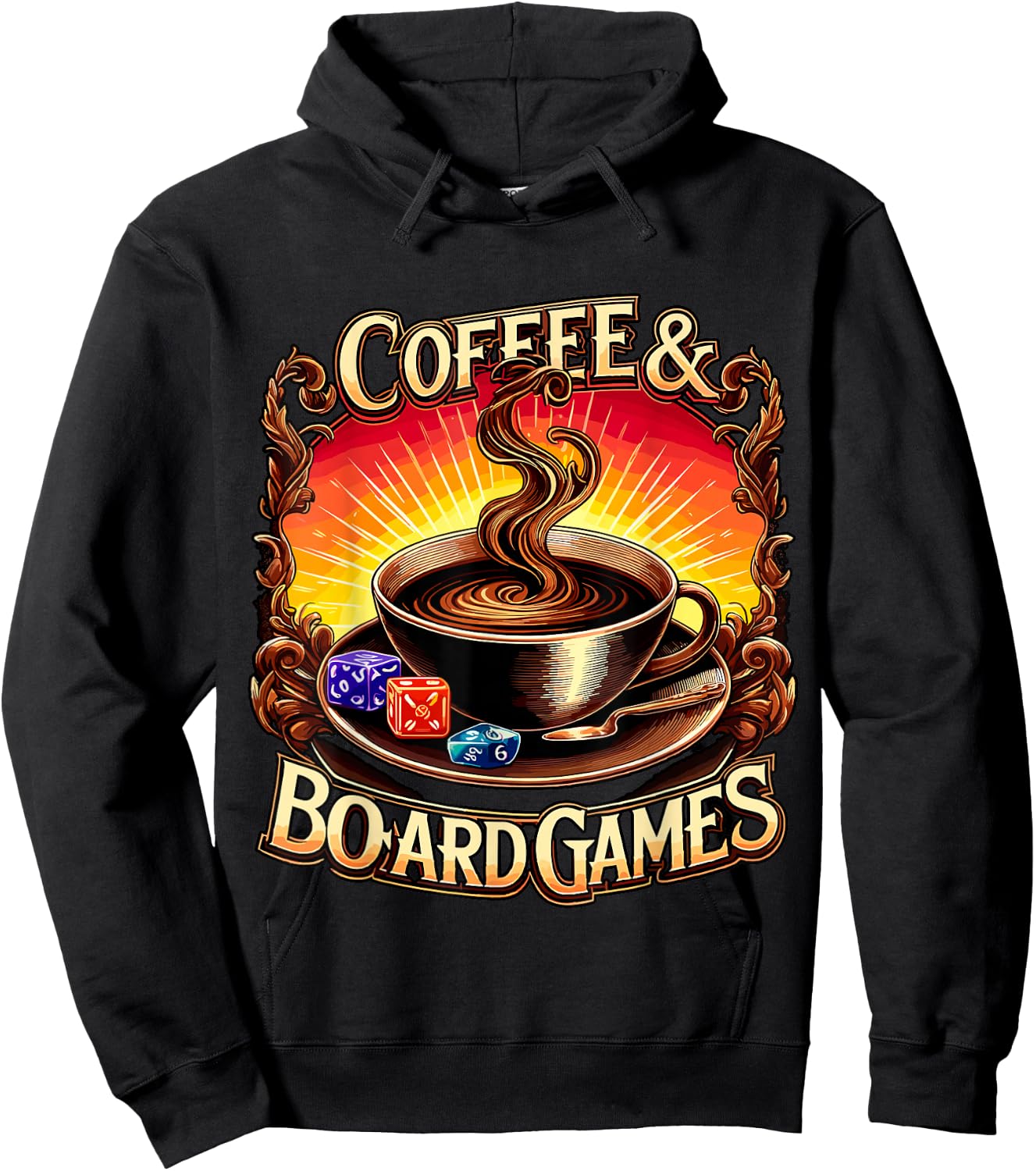 Coffee and Board Games Board Game Night Hoodie - Hoodie | Black