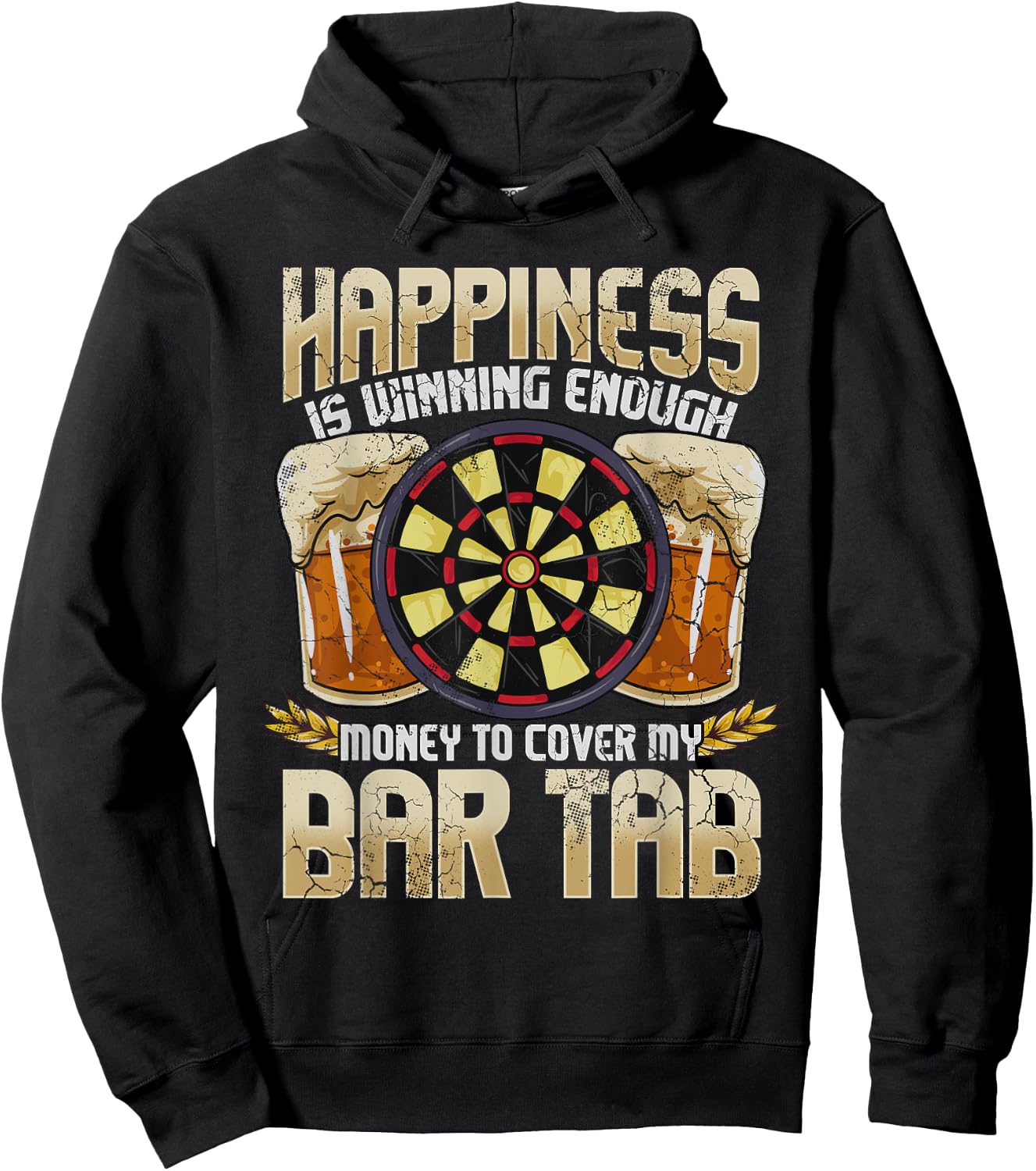Darts Dart League Team Bar Tab Funny Humor Sayings Quotes Hoodie - Hoodie | Black