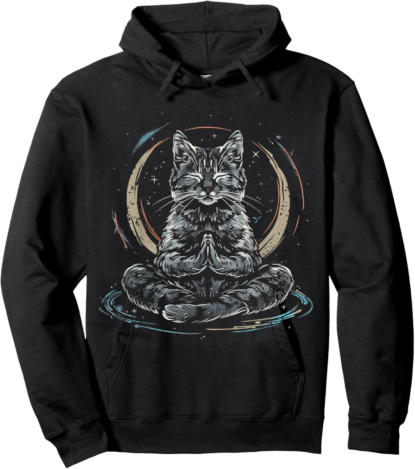 Meditation Cat Yoga Spiritual Hindu Buddhist Zen Buddha Hoodie - Hoodie | Black