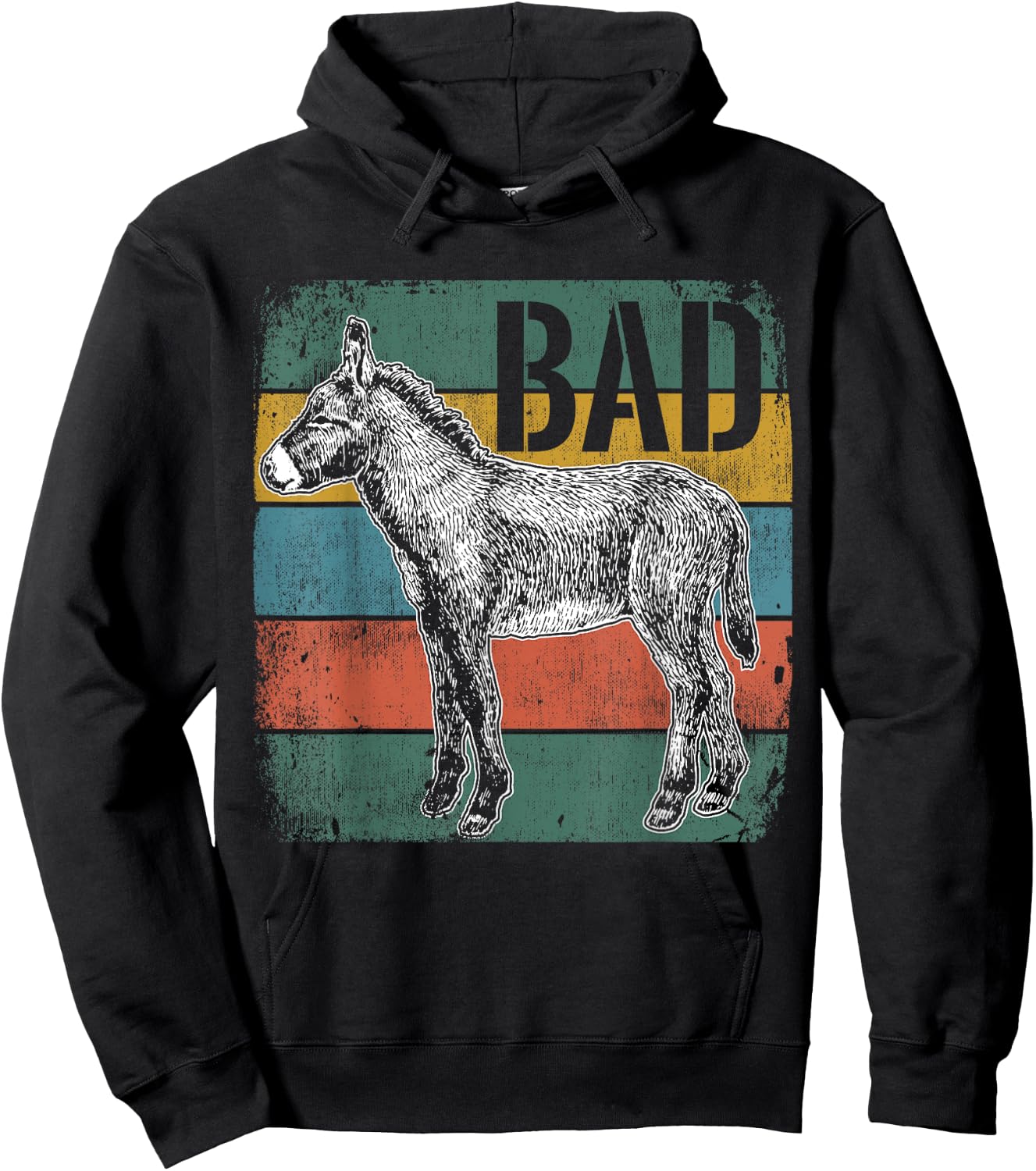 Bad Ass Badass Donkey Cool Cute Donkeys Meme Hoodie - Hoodie | Black
