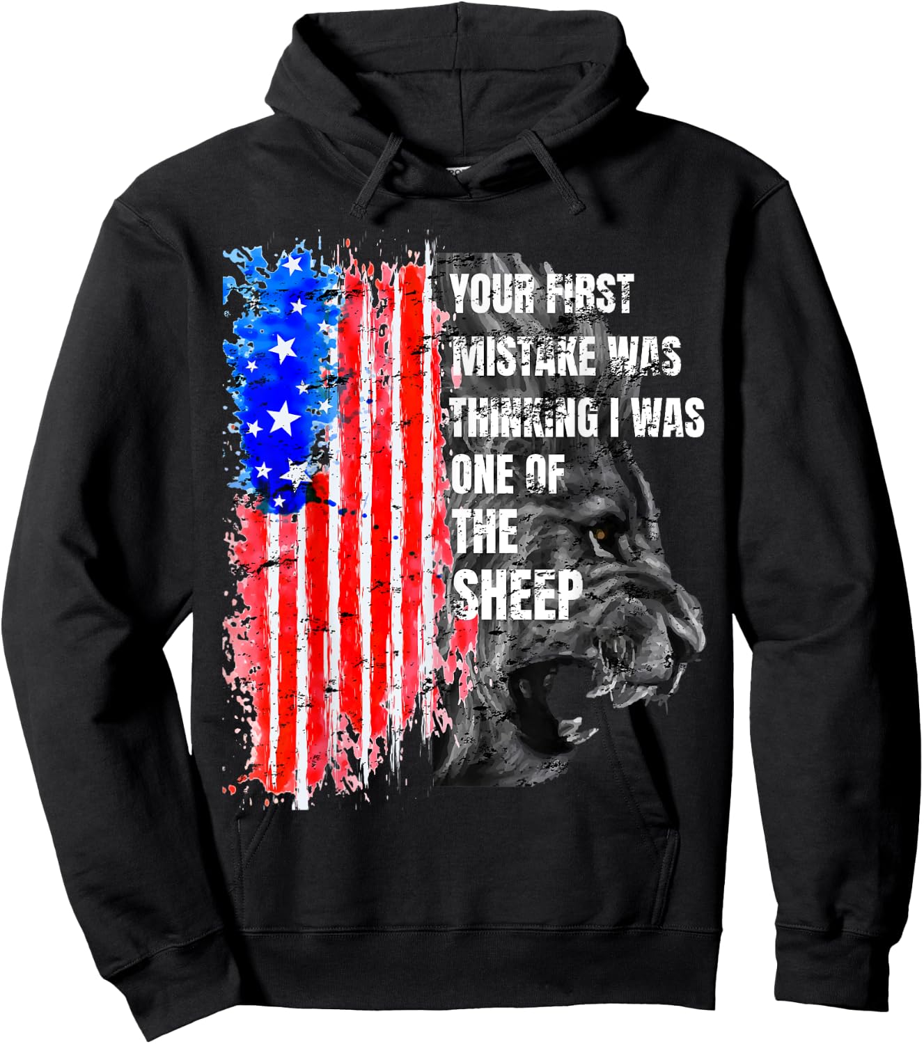 Lion Your first Mistake was thinking i was one of the Sheep Hoodie - Hoodie | Black