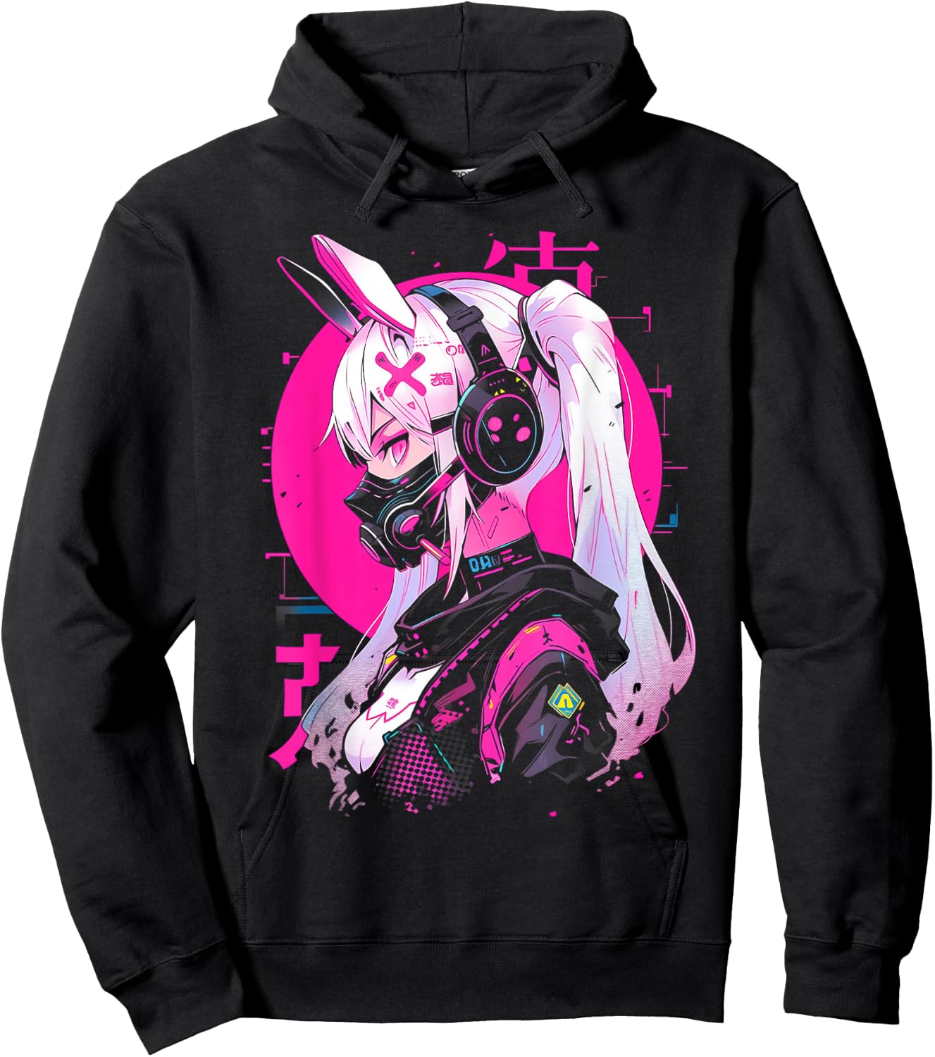 Anime Manga Cyberpunk Aesthetic Techwear Harajuku Hoodie - Hoodie | Black