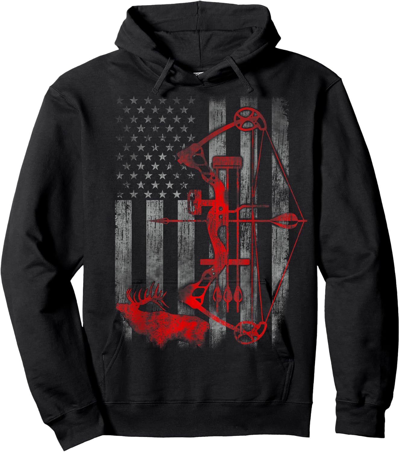 Bow Deer hunting flag Archery Hoodie - Hoodie | Black