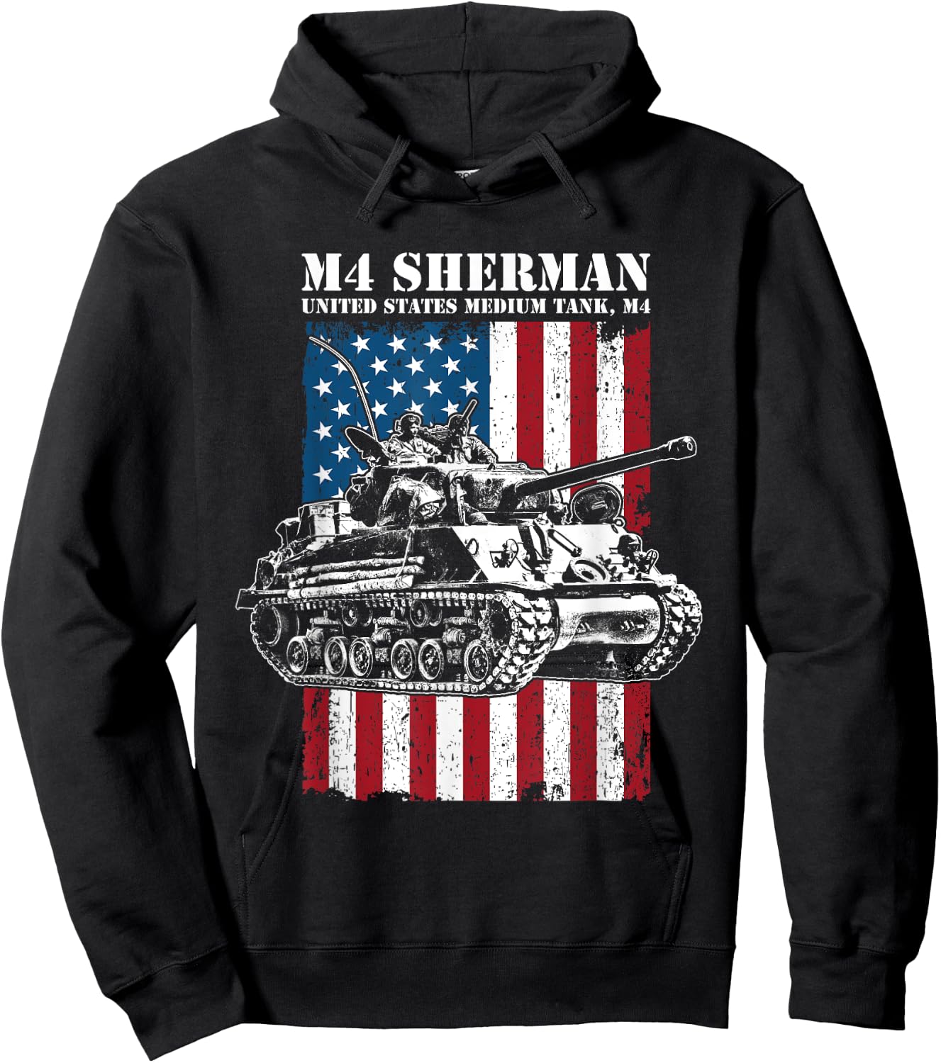 M4 Sherman WW2 Tank - Medium Tank M4 Hoodie - Hoodie | Black