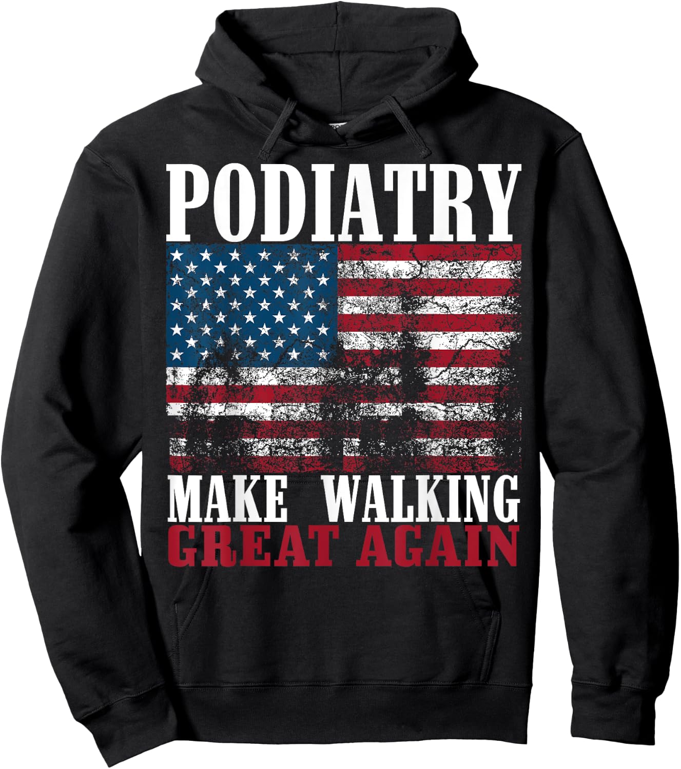 Funny Podiatrist Gift Cool Podiatry American Flag Doctors Girls Kids Men Hoodie - Hoodie | Black