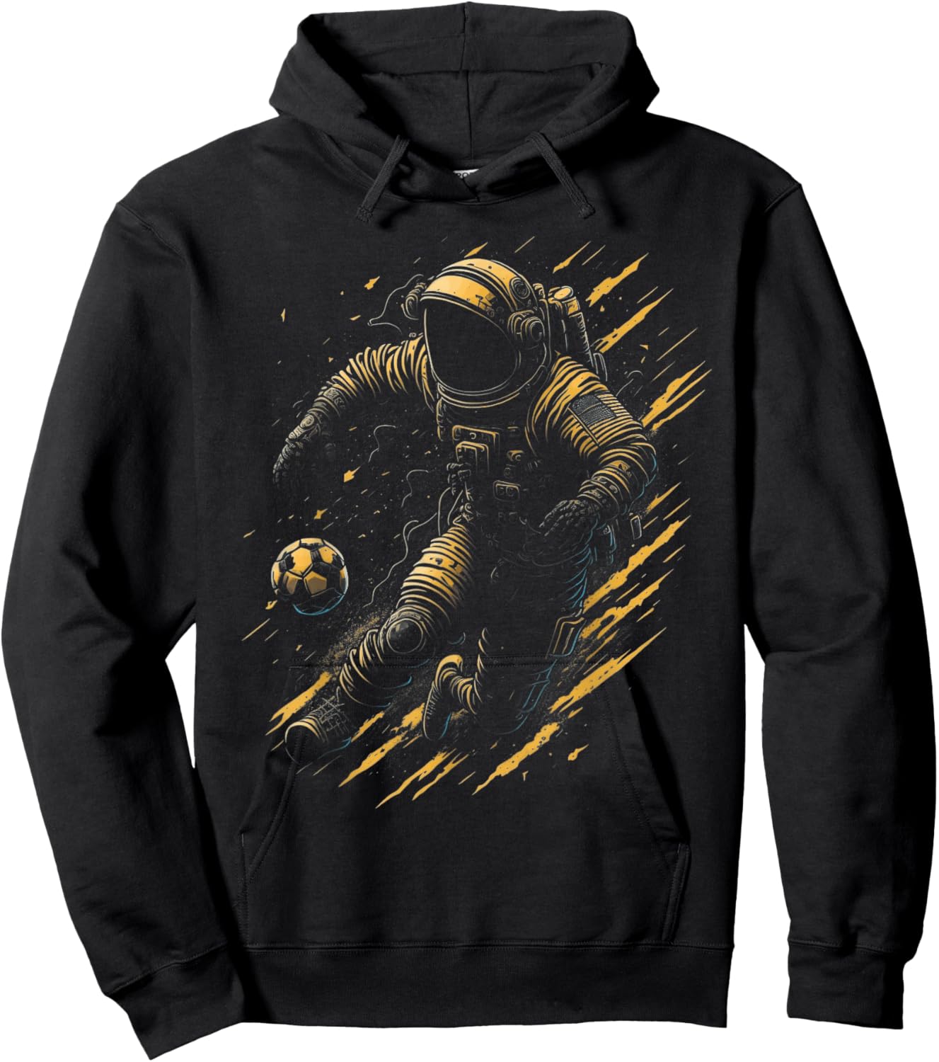 Astronaut Playing Soccer Space Boys Girls Astronaut Graphic Hoodie - Hoodie | Black