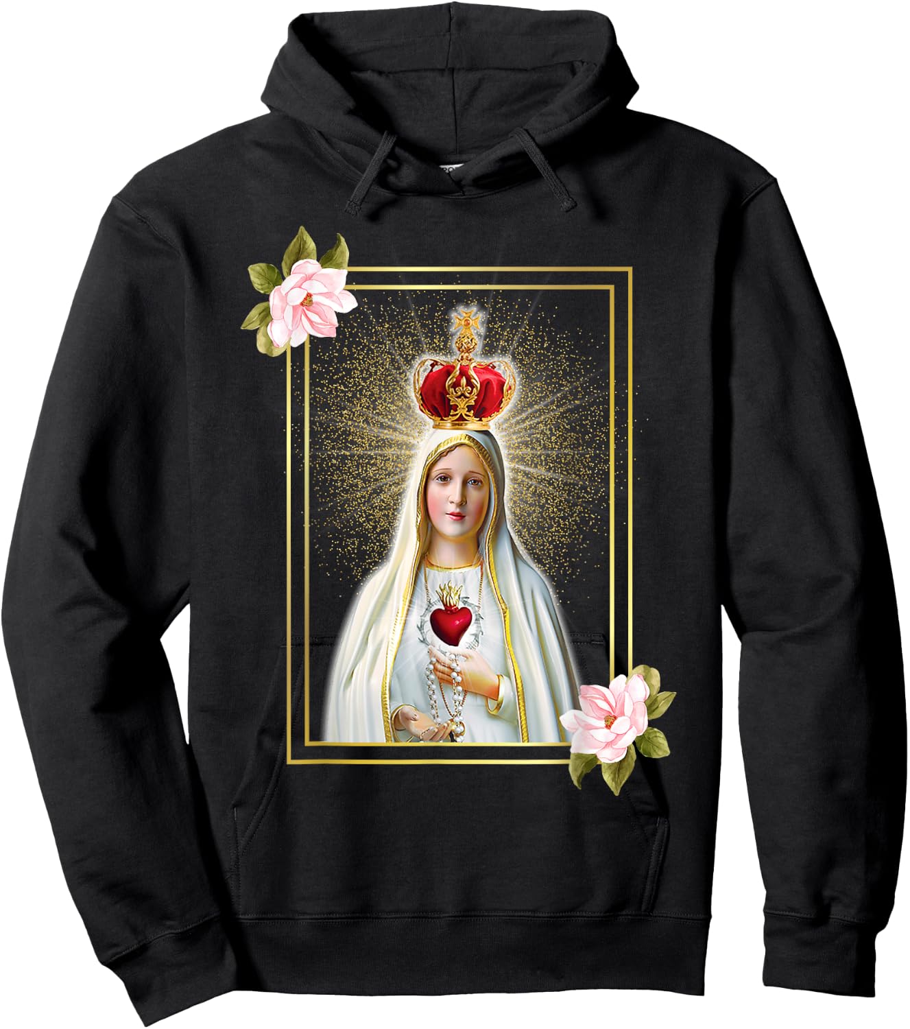 Our Lady of Fatima Immaculate Heart of Blessed Virgin Mary Hoodie - Hoodie | Black