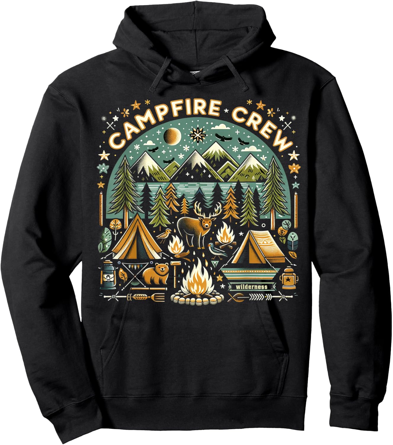 Family Camping Trips Campfire Crew Hoodie - Hoodie | Black