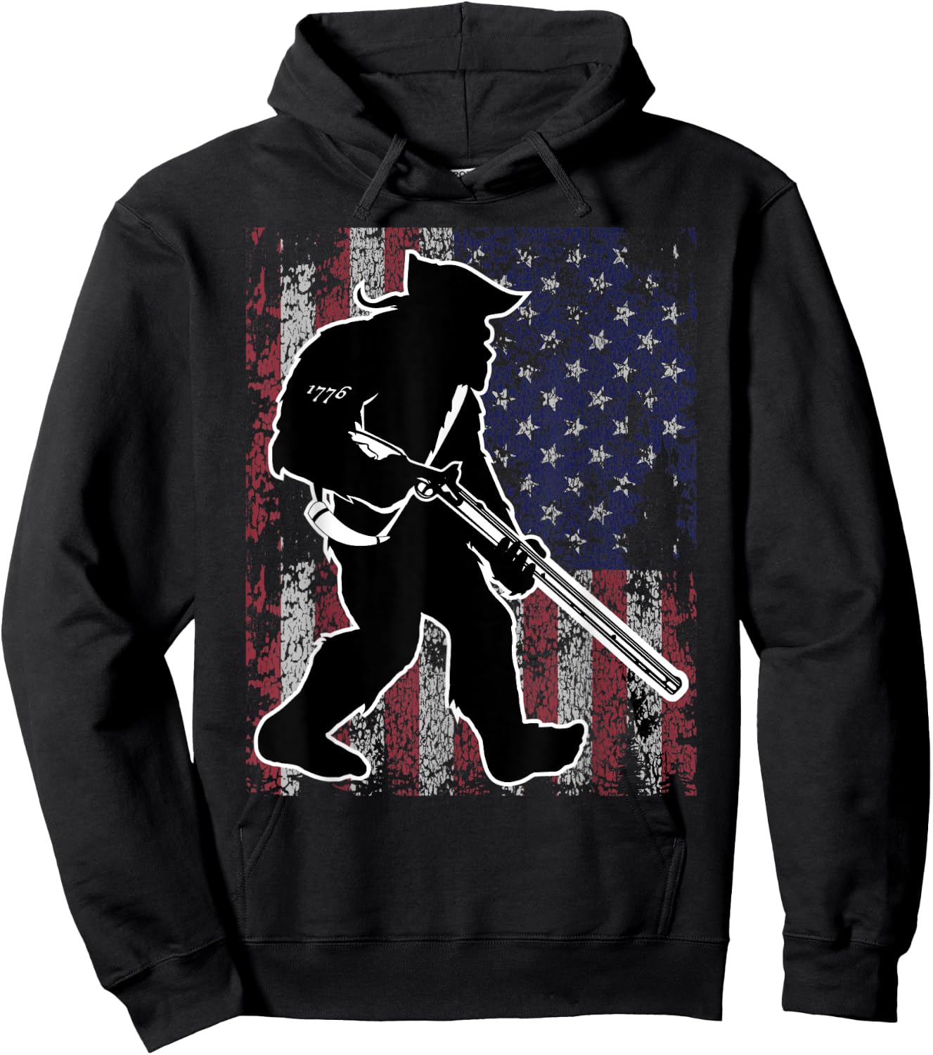Patriotic Bigfoot 2nd Amendment Right to Bear Arms Gun Hoodie - Hoodie | Black
