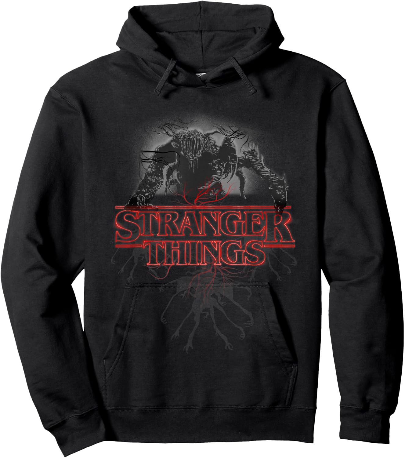 Stranger Things Demogorgon Glow Logo Hoodie - Hoodie | Black