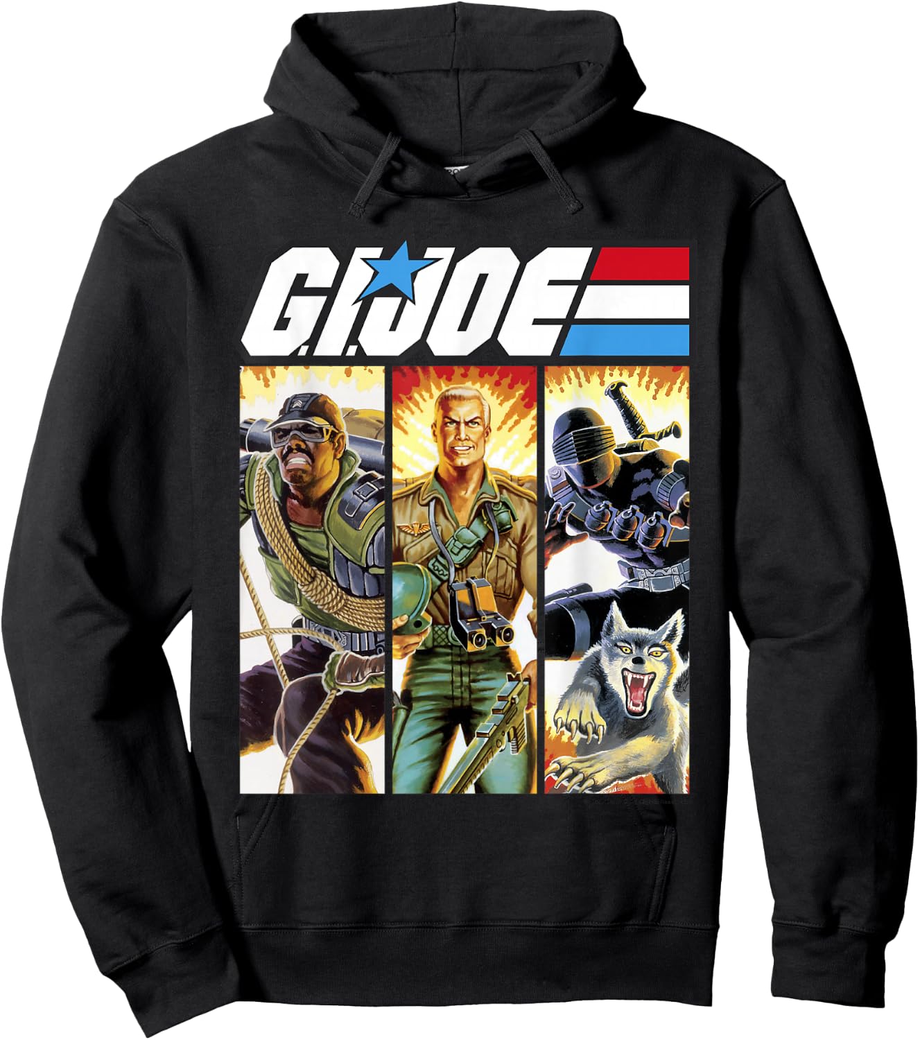 G.I. Joe Geared Up Action Shot Comic Panels Hoodie - Hoodie | Black