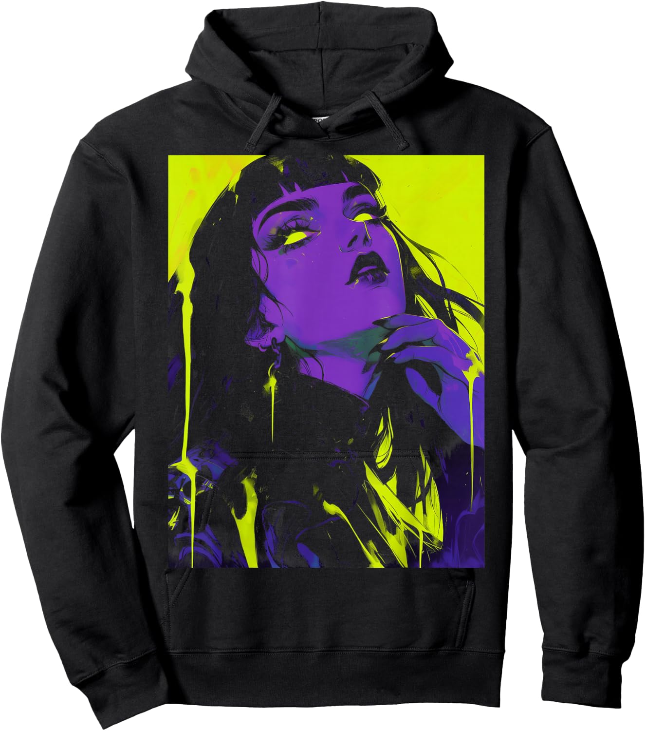 Cybergoth Cybercore Grunge Punk Goth Girl Alt Anime Manga Hoodie - Hoodie | Black
