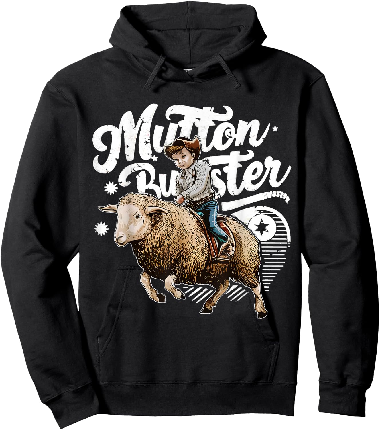 Mutton Buster Mutton Busting Sheep Riding Texas Rodeo Kids Hoodie - Hoodie | Black