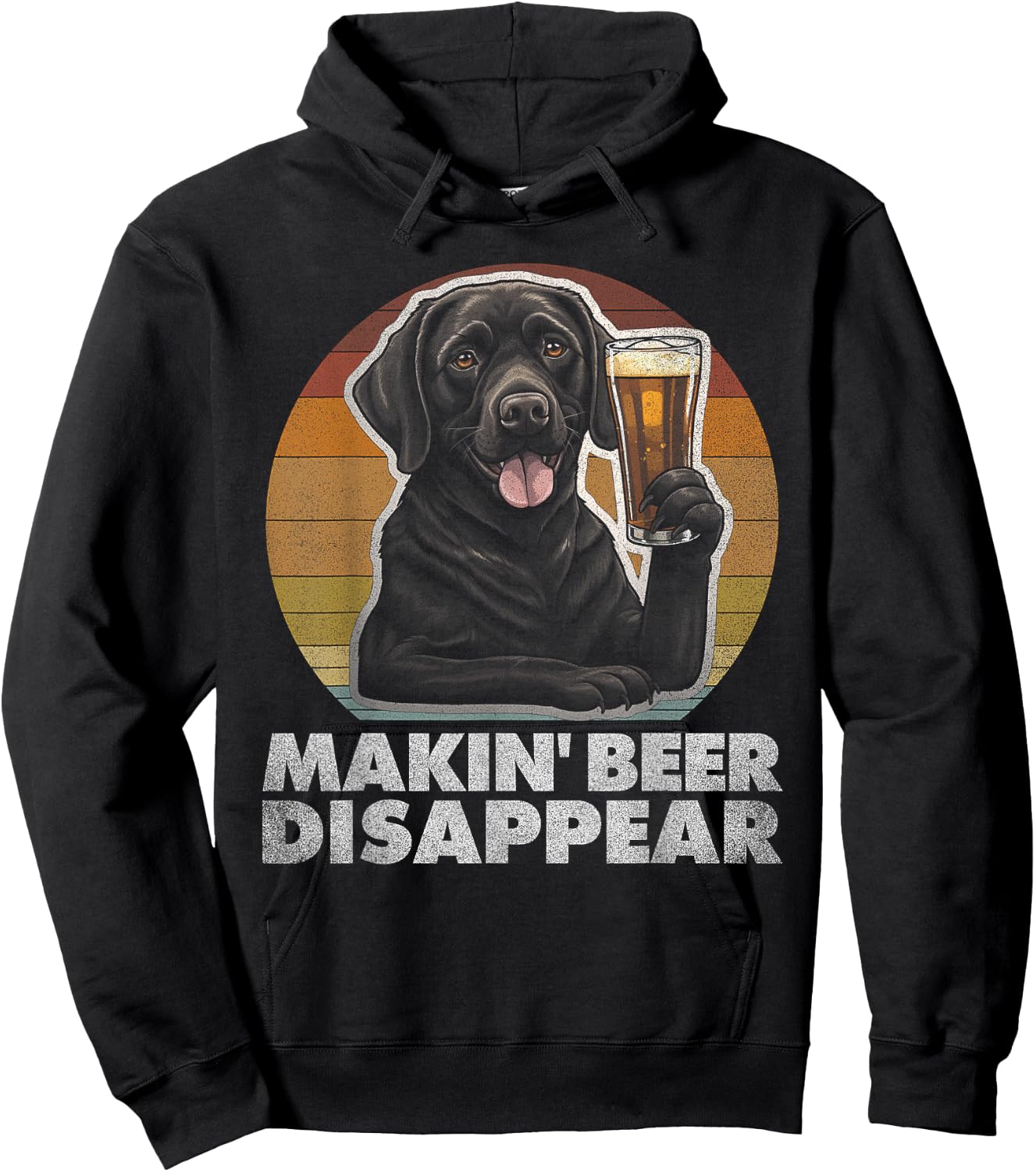 Labrador Retriever Dog Vintage Funny Beer Drinking Retro Men Women Hoodie - Hoodie | Black
