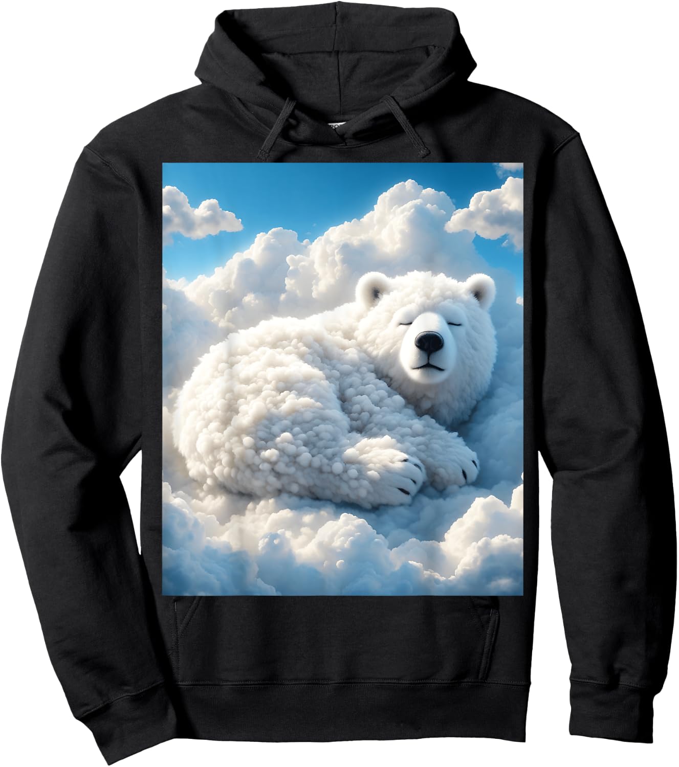 Fantasy Cute Bear Clouds Sky Hoodie - Hoodie | Black